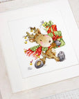 Cross Stitch Kit Luca - S - Deer carrying gifts, B1120 - Luca - S Yarns