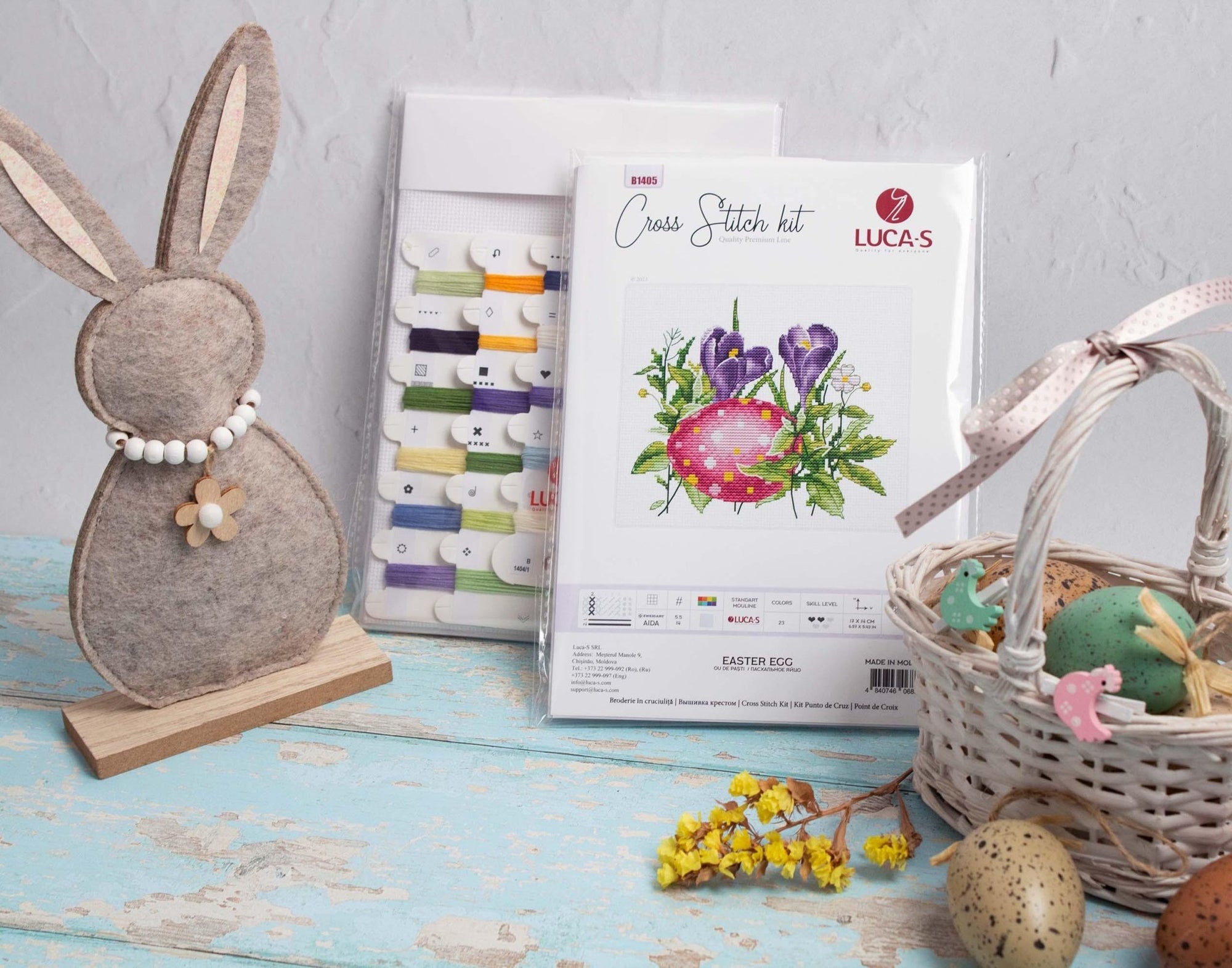 Cross Stitch Kit Luca - S - Easter Egg, B1405 - Luca - S Yarns