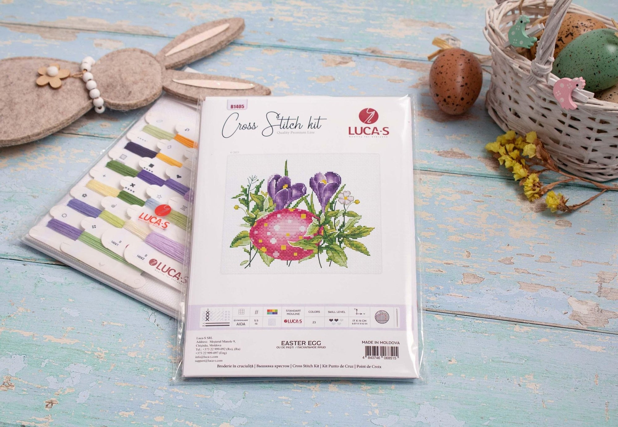 Cross Stitch Kit Luca - S - Easter Egg, B1405 - Luca - S Yarns