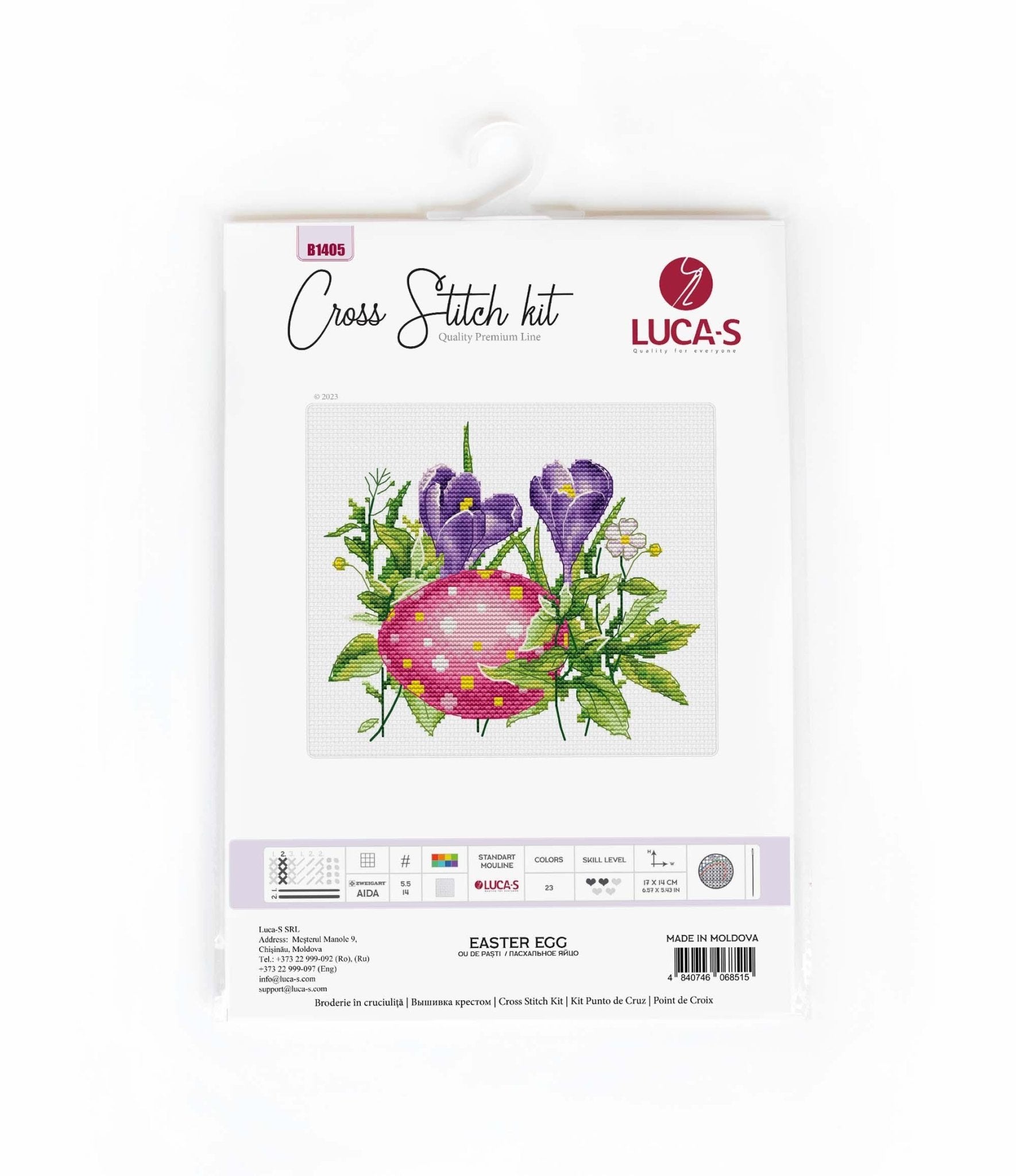 Cross Stitch Kit Luca - S - Easter Egg, B1405 - Luca - S Yarns