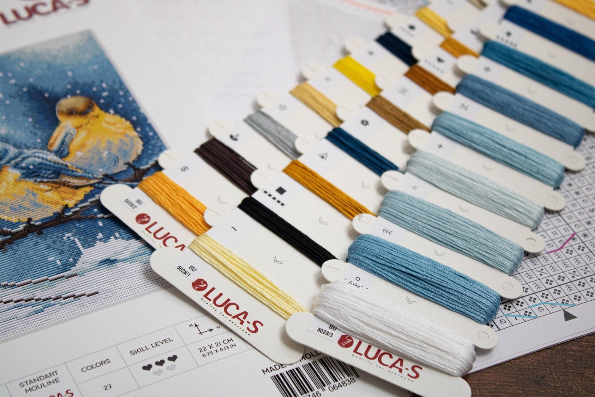 Cross Stitch Kit Luca - S - Eastern Bluebirds, BU5028 - Luca - S Yarns
