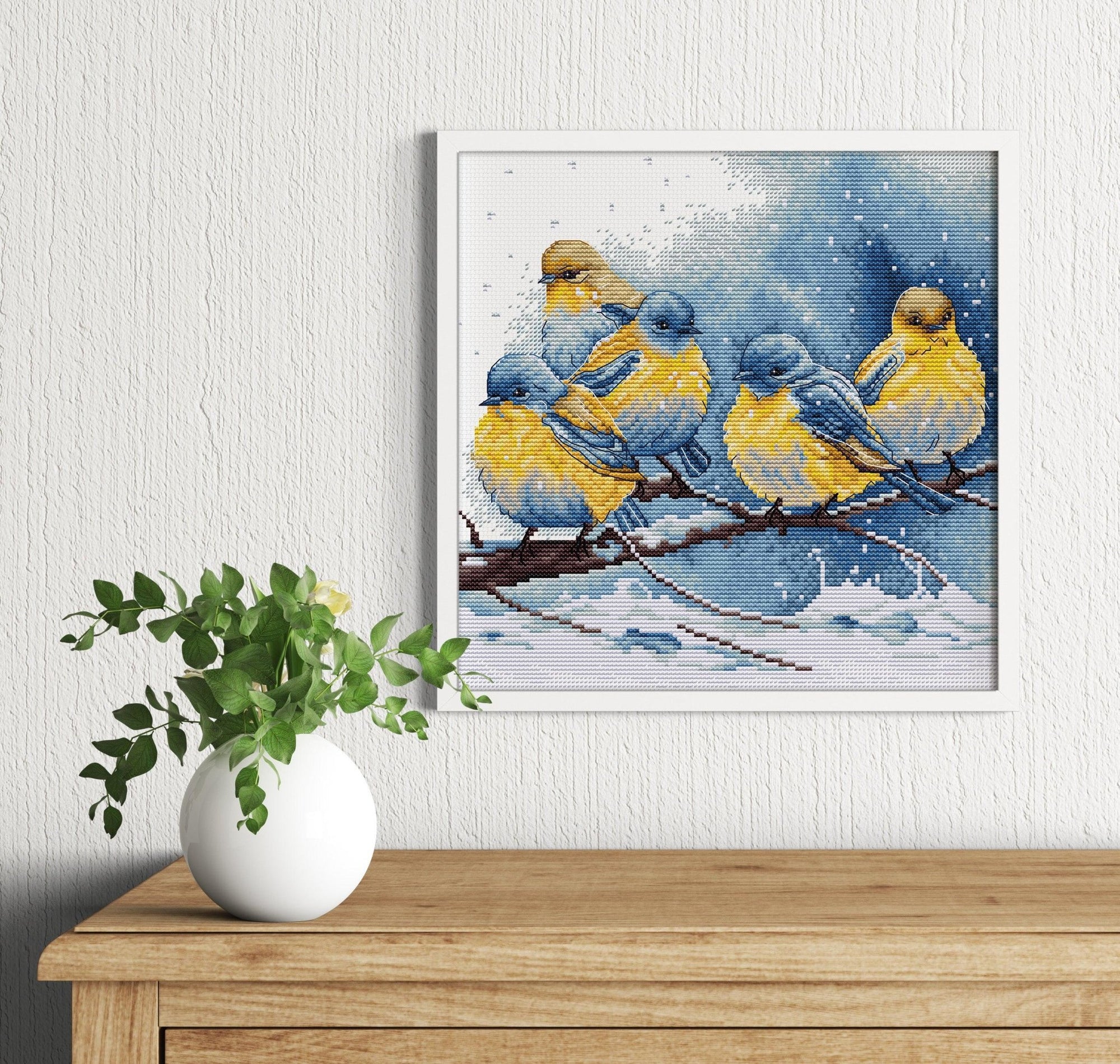 Cross Stitch Kit Luca - S - Eastern Bluebirds, BU5028 - Luca - S Yarns