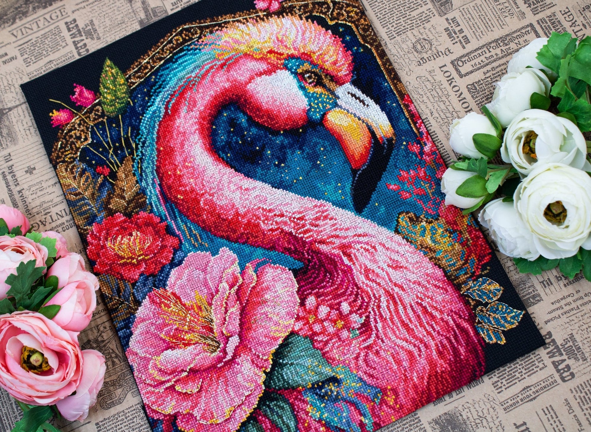 Cross Stitch Kit Luca - S - Flamingo Fantastico, BU5036 - Luca - S Yarns