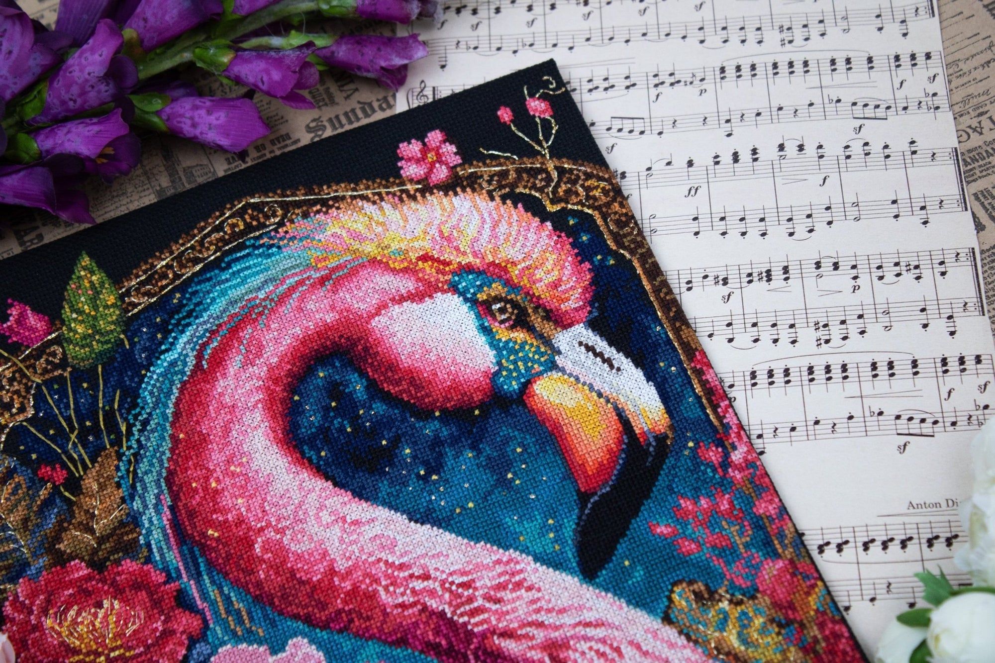 Cross Stitch Kit Luca - S - Flamingo Fantastico, BU5036 - Luca - S Yarns