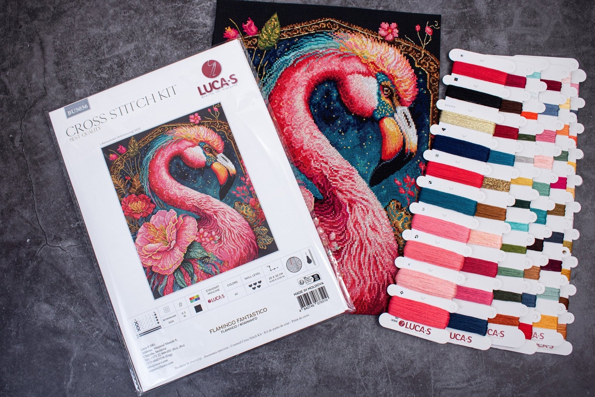 Cross Stitch Kit Luca - S - Flamingo Fantastico, BU5036 - Luca - S Yarns