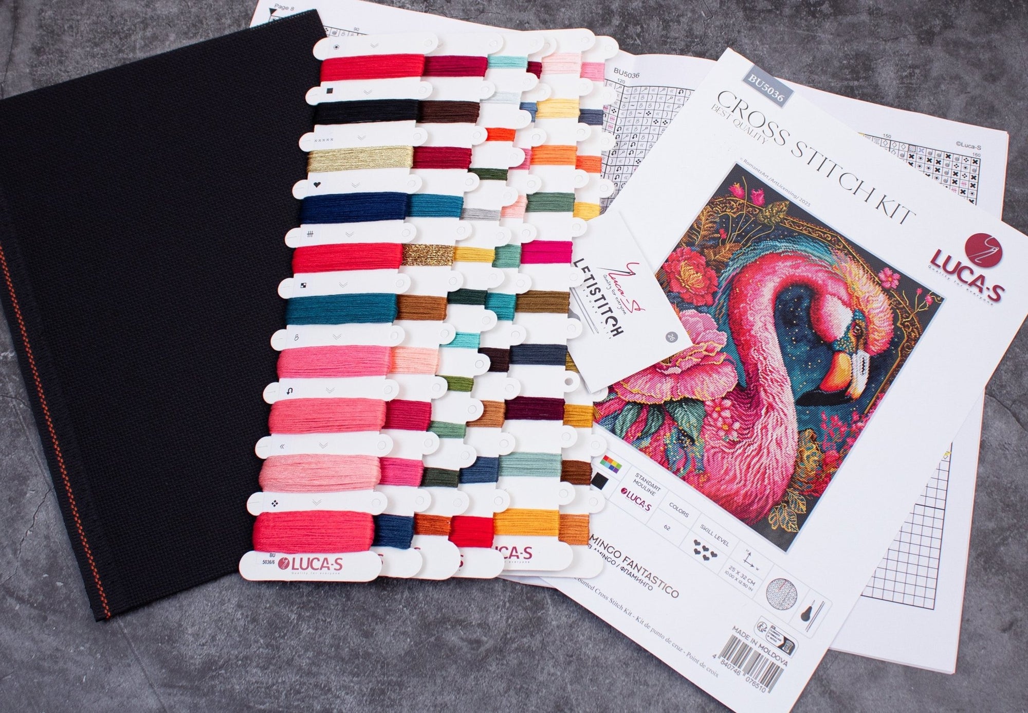 Cross Stitch Kit Luca - S - Flamingo Fantastico, BU5036 - Luca - S Yarns