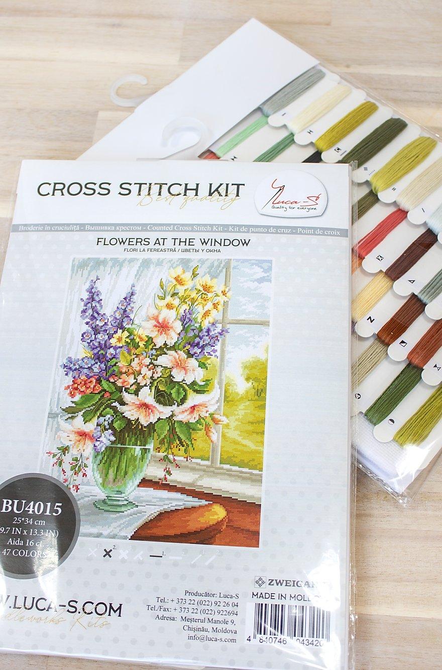 Cross Stitch Kit Luca - S - Flowers by the window, BU4015 - Luca - S Yarns