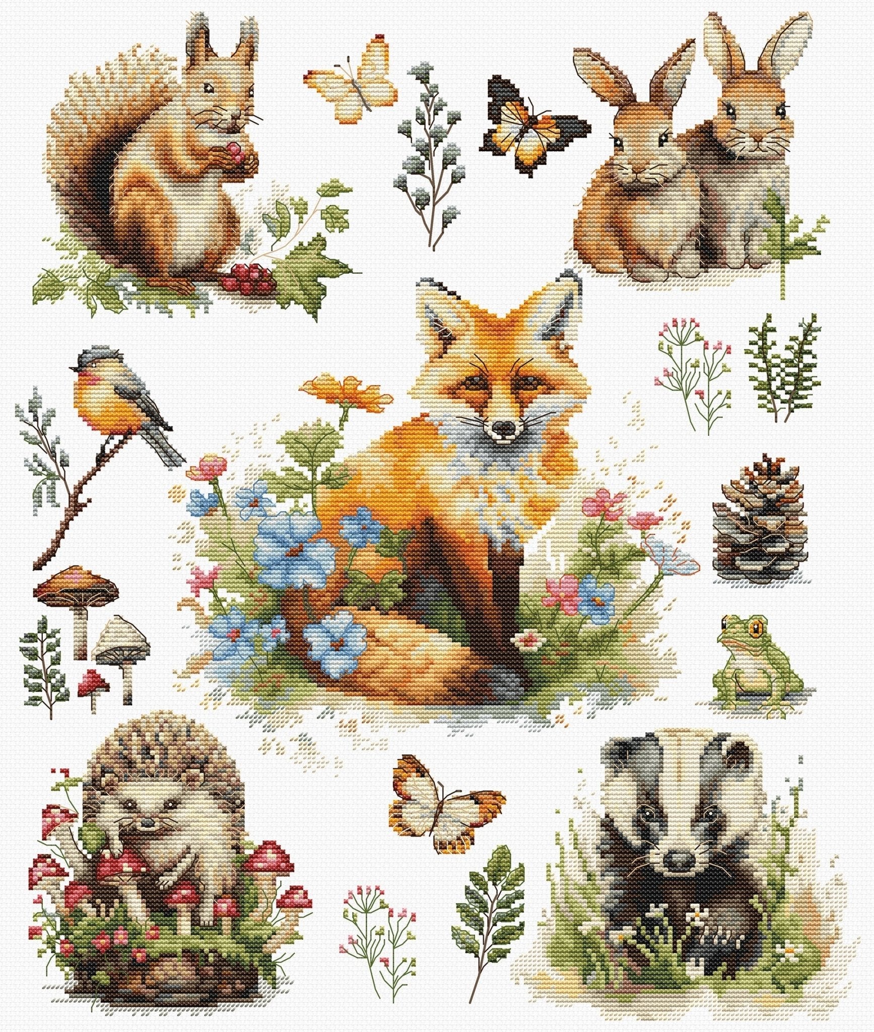 Cross Stitch Kit Luca - S - Forest Animals, BU5057 - Luca - S Yarns
