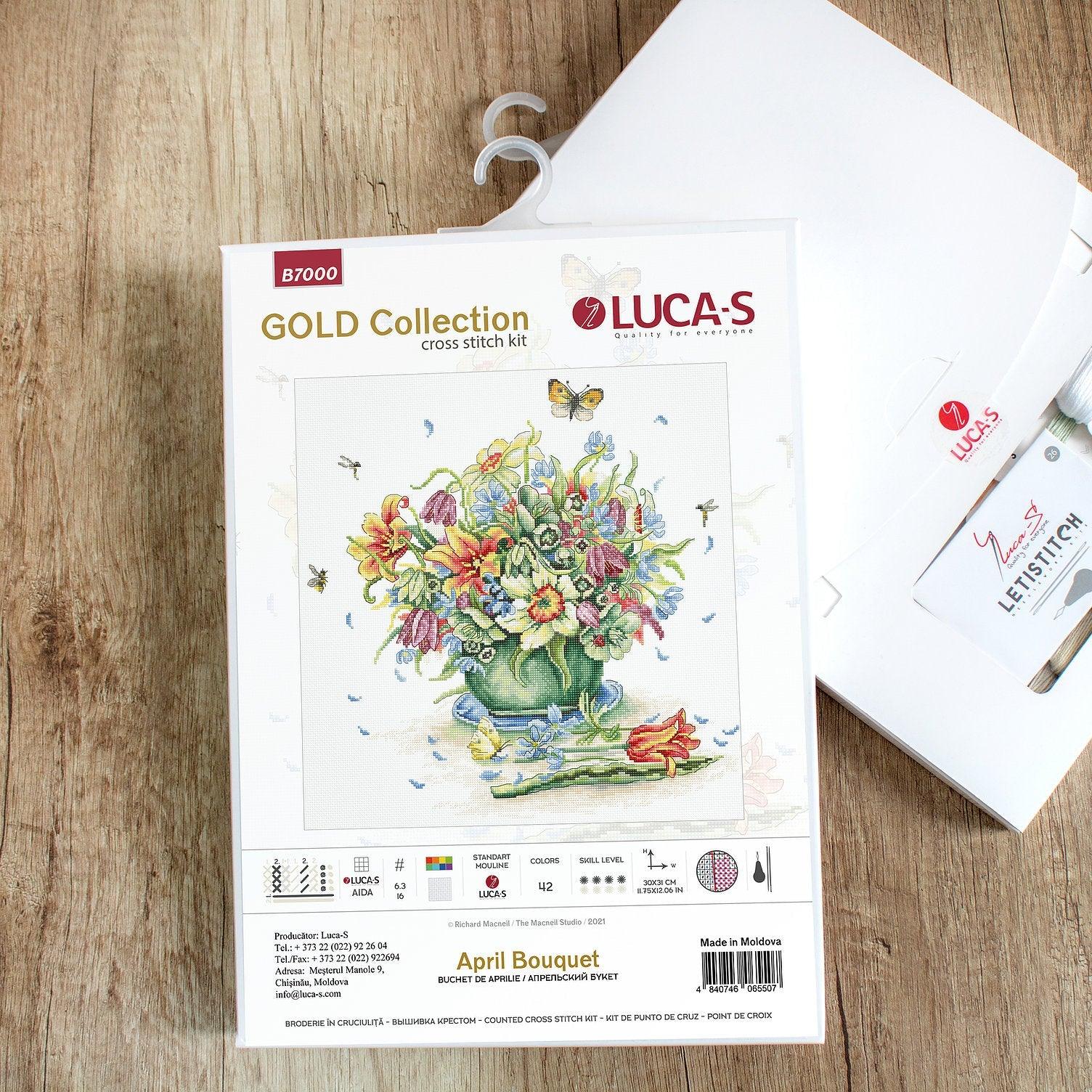 Cross Stitch Kit Luca - S Gold - April Bouquet, B7000 - Luca - S Yarns