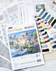 Cross Stitch Kit Luca - S Gold - Balloons over Sunset Cove, B614 - Luca - S Yarns