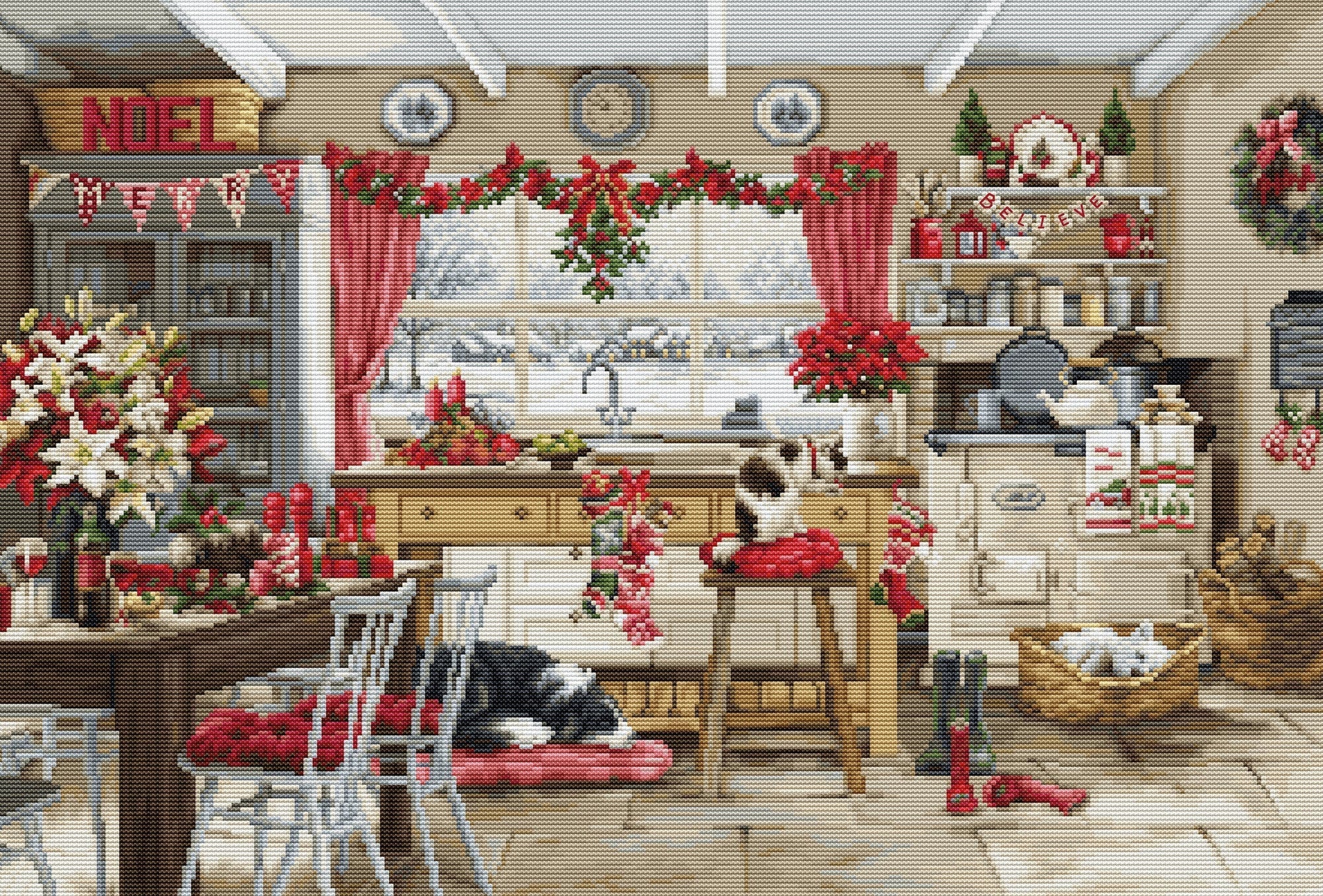 Cross Stitch Kit Luca - S GOLD - Christmas Farmhouse Kitchen, BU5053 - Luca - S Yarns