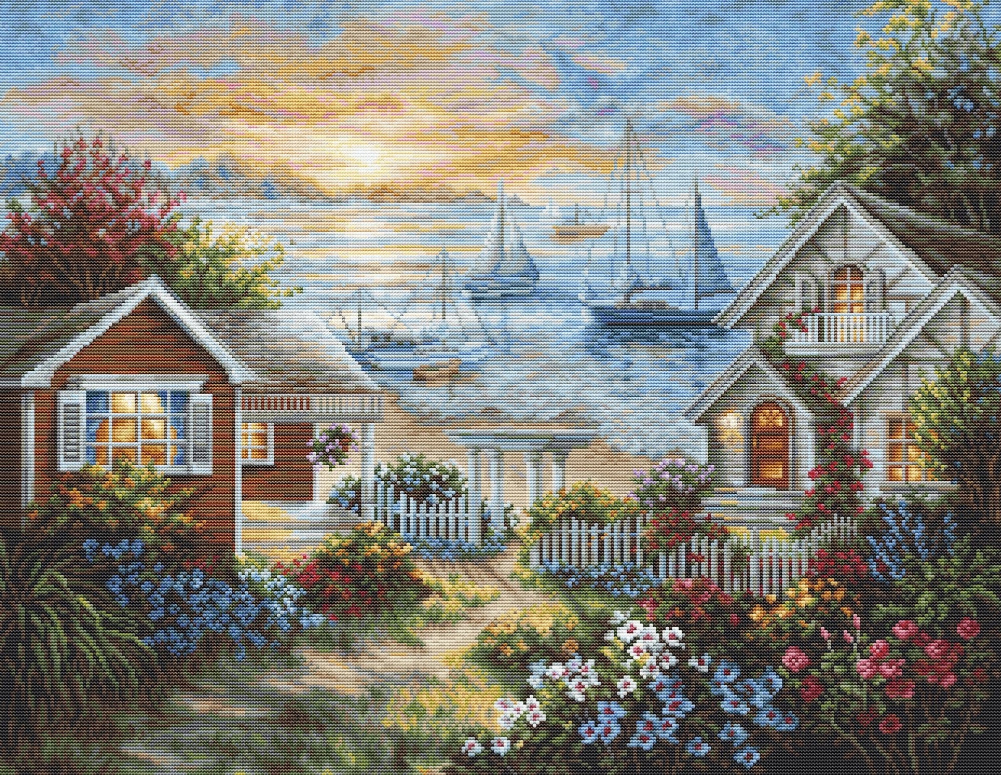 Cross Stitch Kit Luca - S, Gold Collection - B619, Tranquil Seafront - Luca - S Yarns