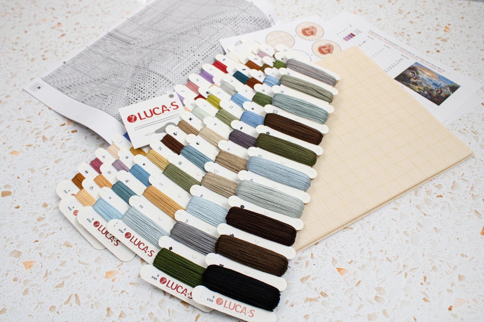 Cross Stitch Kit Luca - S, Gold Collection - B619, Tranquil Seafront - Luca - S Yarns