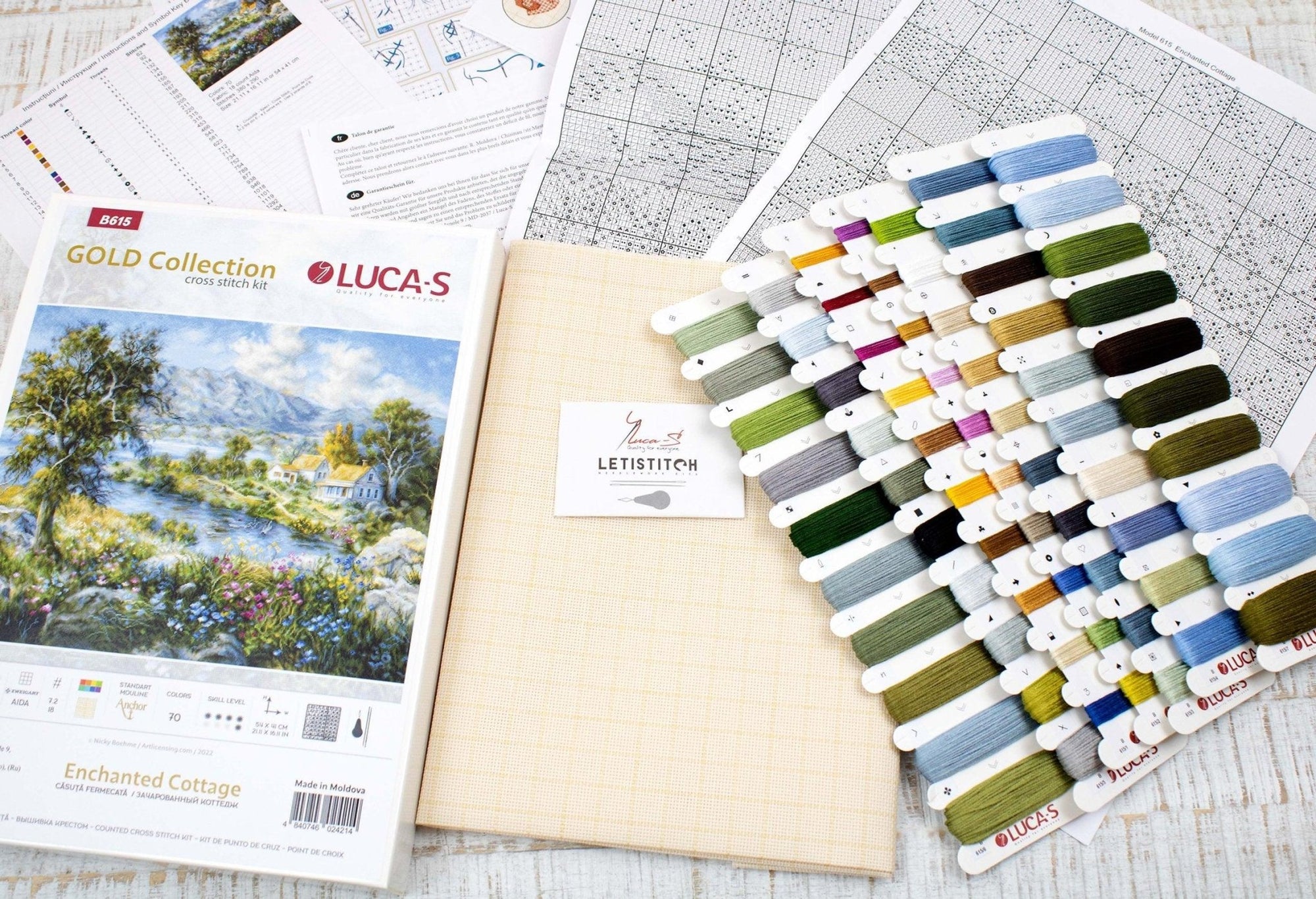 Cross Stitch Kit Luca - S Gold Collection - Enchanted Cottage, B615 - Luca - S Yarns