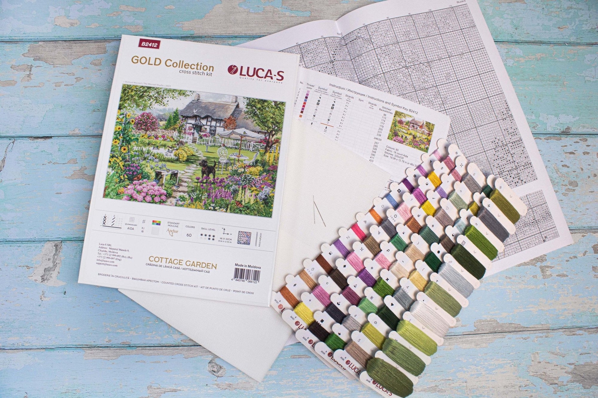 Cross Stitch Kit Luca - S GOLD - Cottage Garden, B2412 - Luca - S Yarns