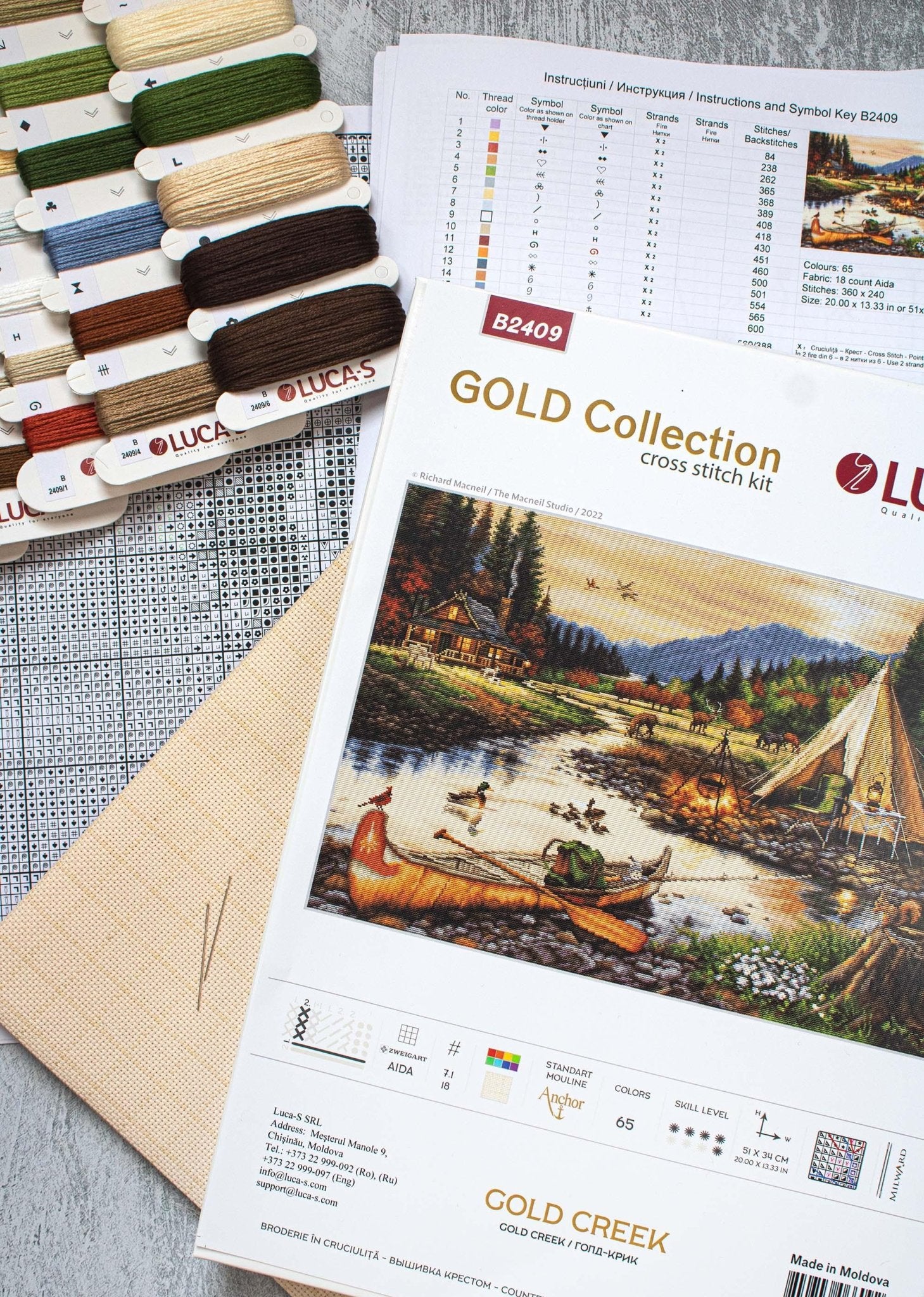 Cross Stitch Kit Luca - S GOLD - Gold Creek, B2409 - Luca - S Yarns