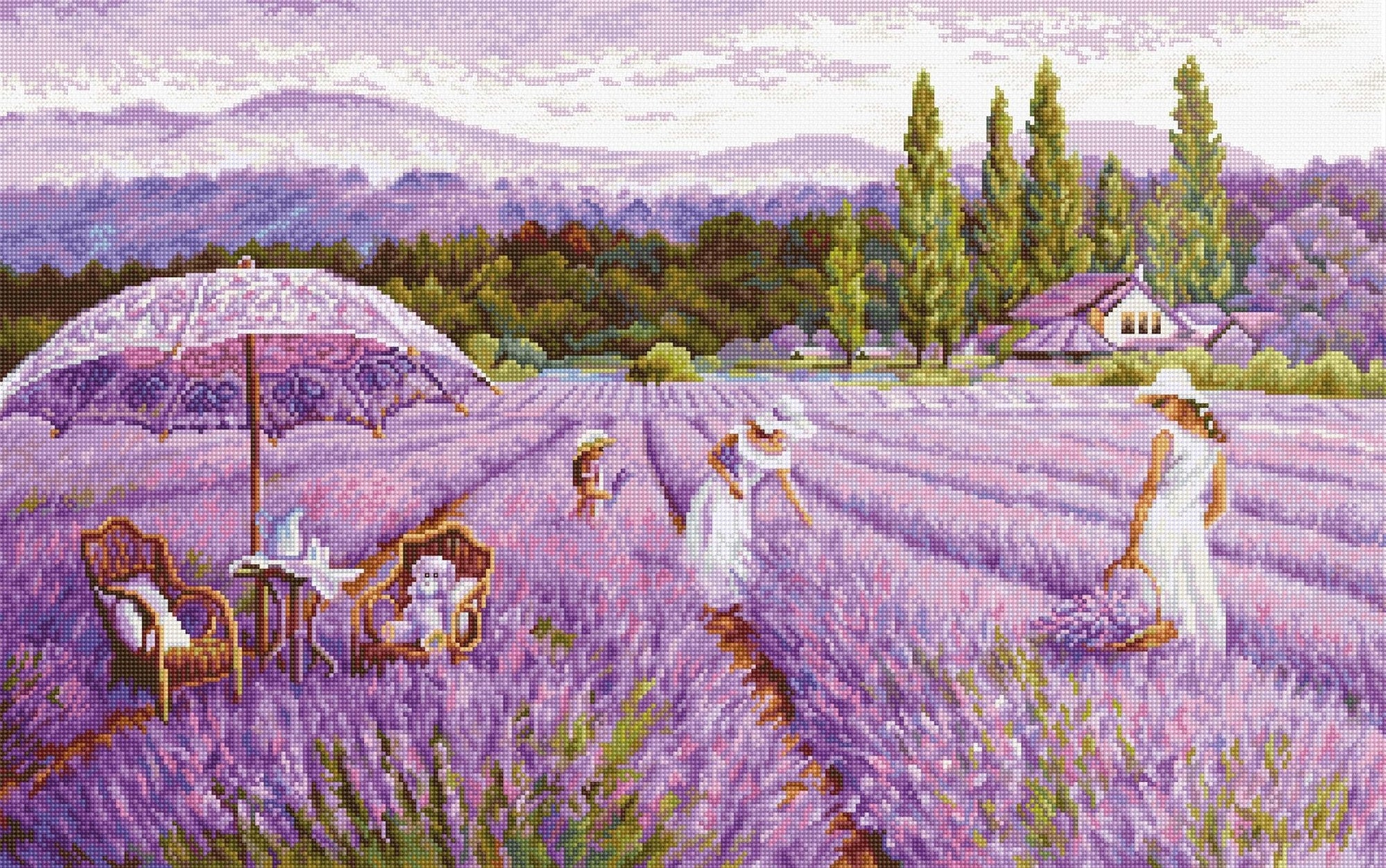 Cross Stitch Kit Luca - S GOLD - Lavender Field, BU5008 - Luca - S Yarns