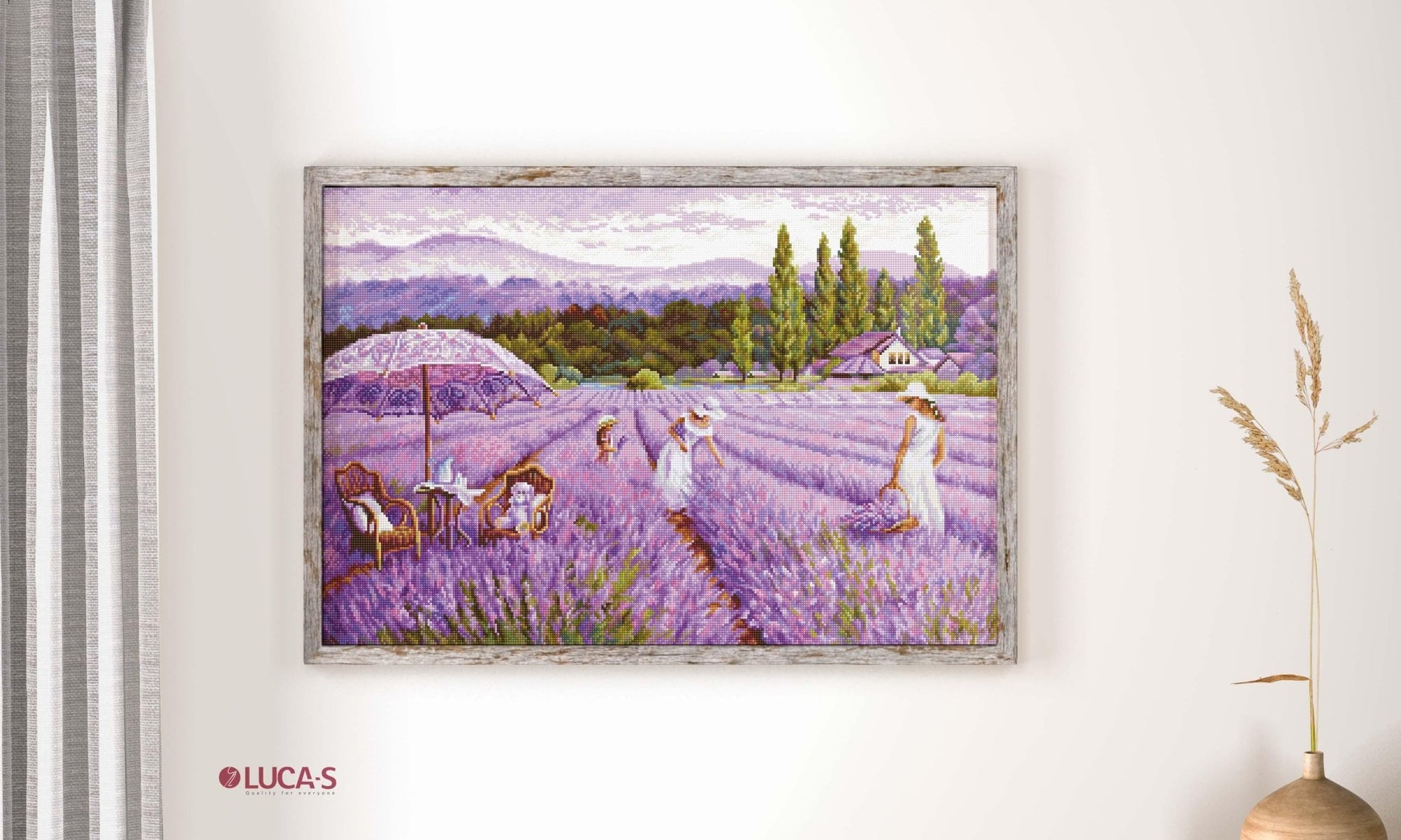 Cross Stitch Kit Luca - S GOLD - Lavender Field, BU5008 - Luca - S Yarns