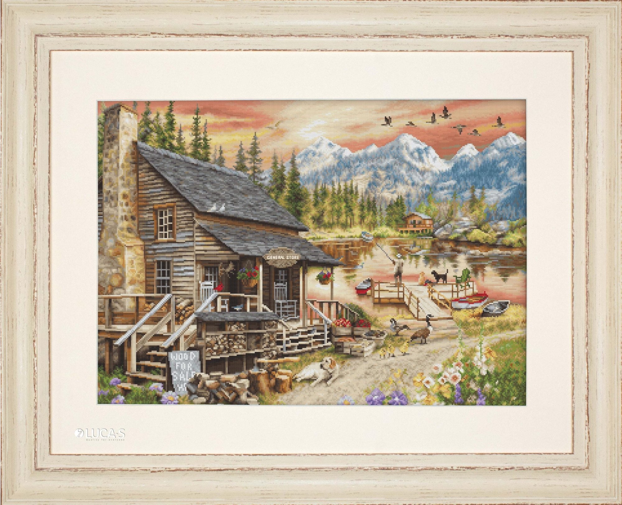 Cross Stitch Kit Luca - S GOLD - Log Cabin General Store, B2413 - Luca - S Yarns