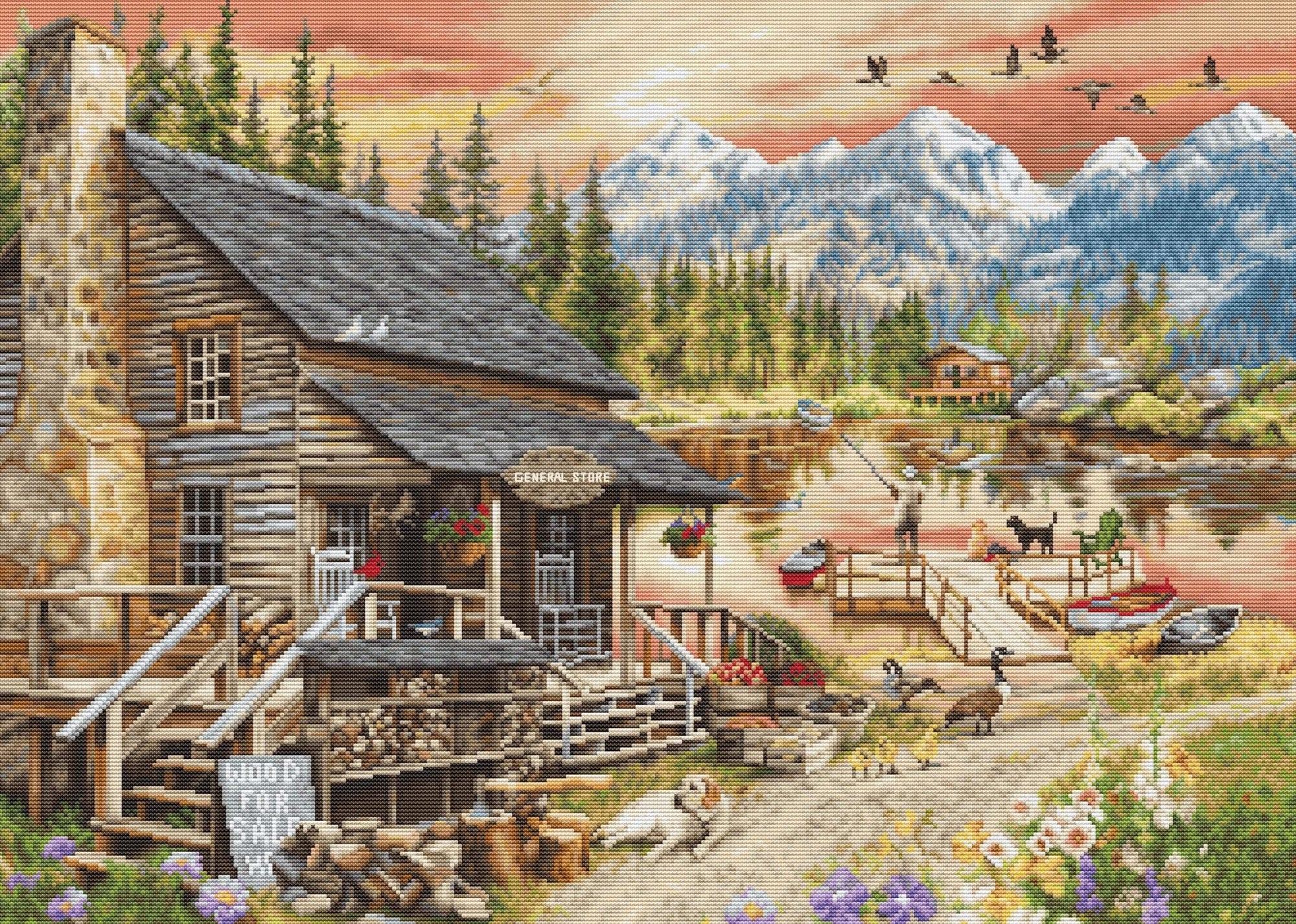 Cross Stitch Kit Luca - S GOLD - Log Cabin General Store, B2413 - Luca - S Yarns