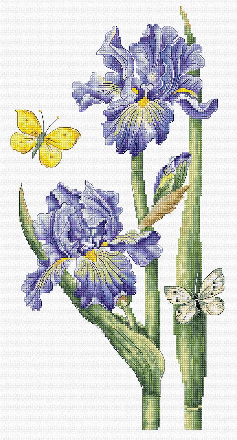 Cross Stitch Kit Luca - S Gold - May Iris, B7001 - Luca - S Yarns