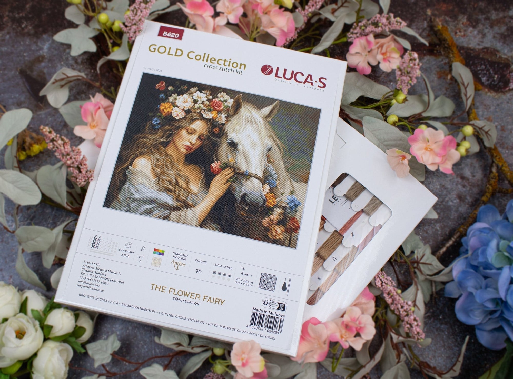 Cross Stitch Kit Luca - S GOLD - The Flower Fairy, B620 - Luca - S Yarns