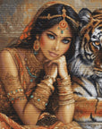 Cross Stitch Kit Luca - S Gold - The Indian Princess and The Royal Tiger, BU5060 - Luca - S Yarns