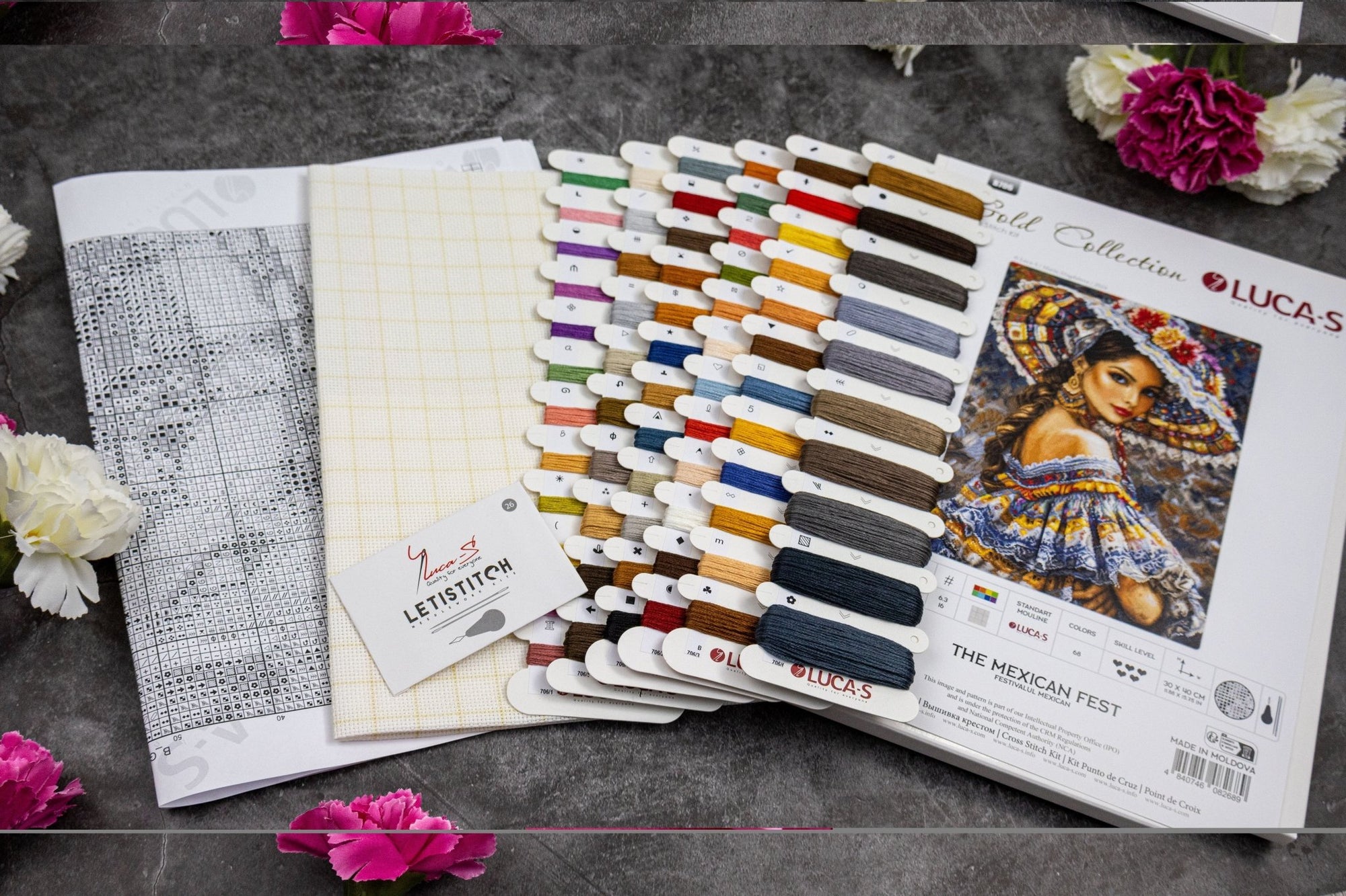 Cross Stitch Kit Luca - S GOLD - The Mexican Fest, B706 - Luca - S Yarns