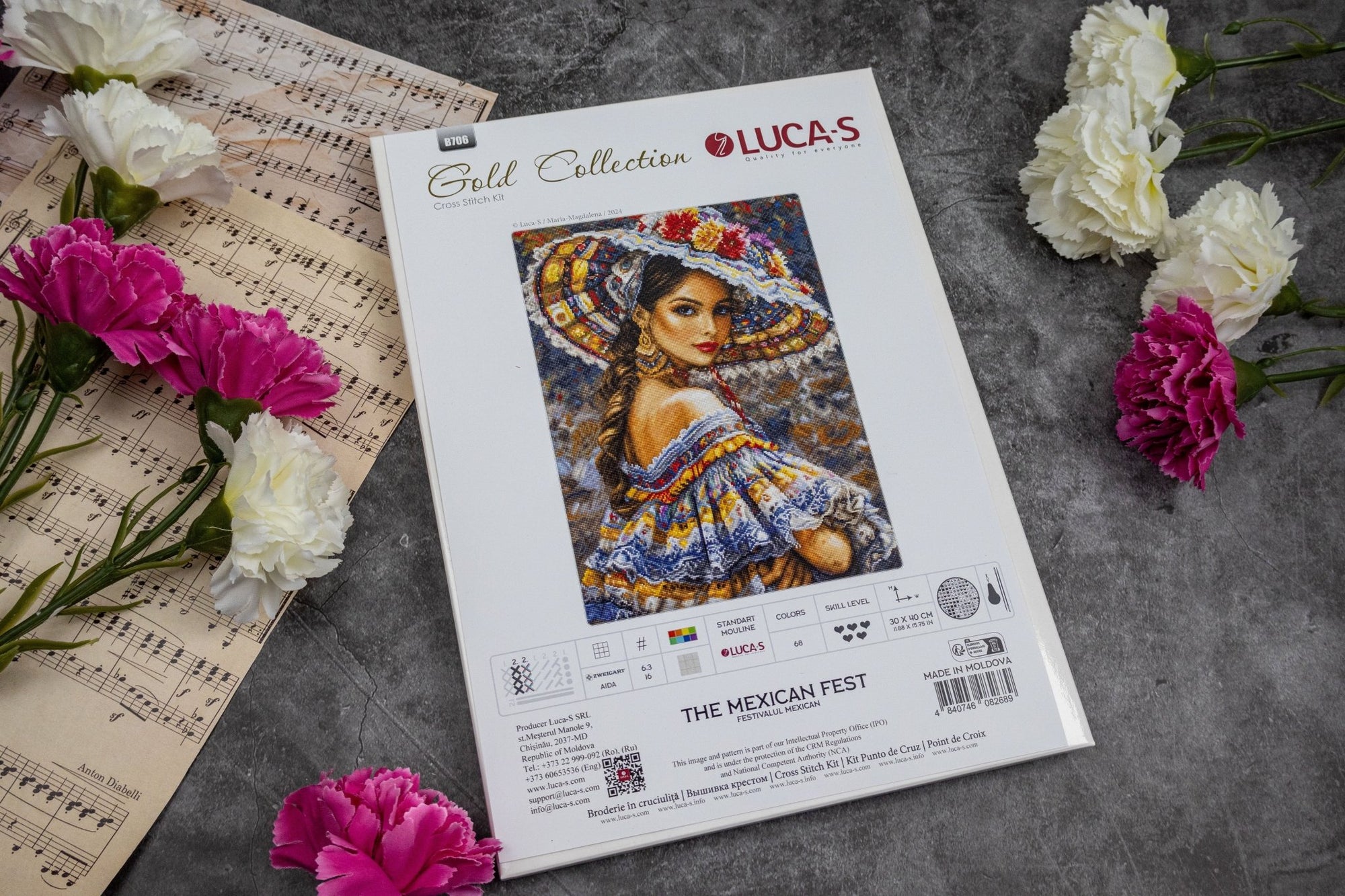 Cross Stitch Kit Luca - S GOLD - The Mexican Fest, B706 - Luca - S Yarns