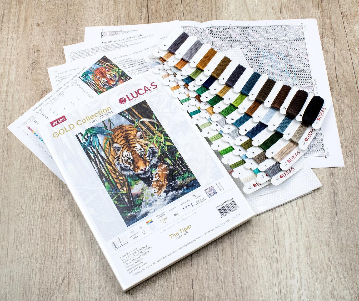 Cross Stitch Kit Luca - S Gold - The Tiger, B2406 - Luca - S Yarns