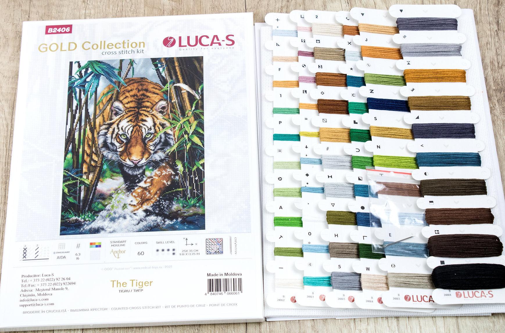 Cross Stitch Kit Luca - S Gold - The Tiger, B2406 - Luca - S Yarns