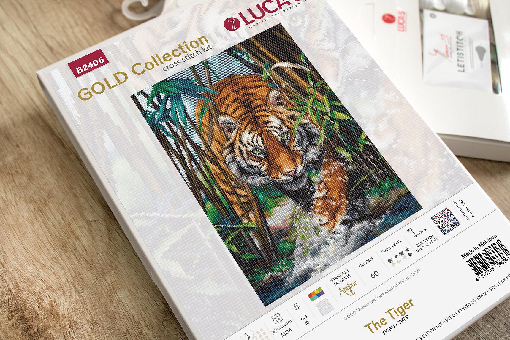 Cross Stitch Kit Luca - S Gold - The Tiger, B2406 - Luca - S Yarns