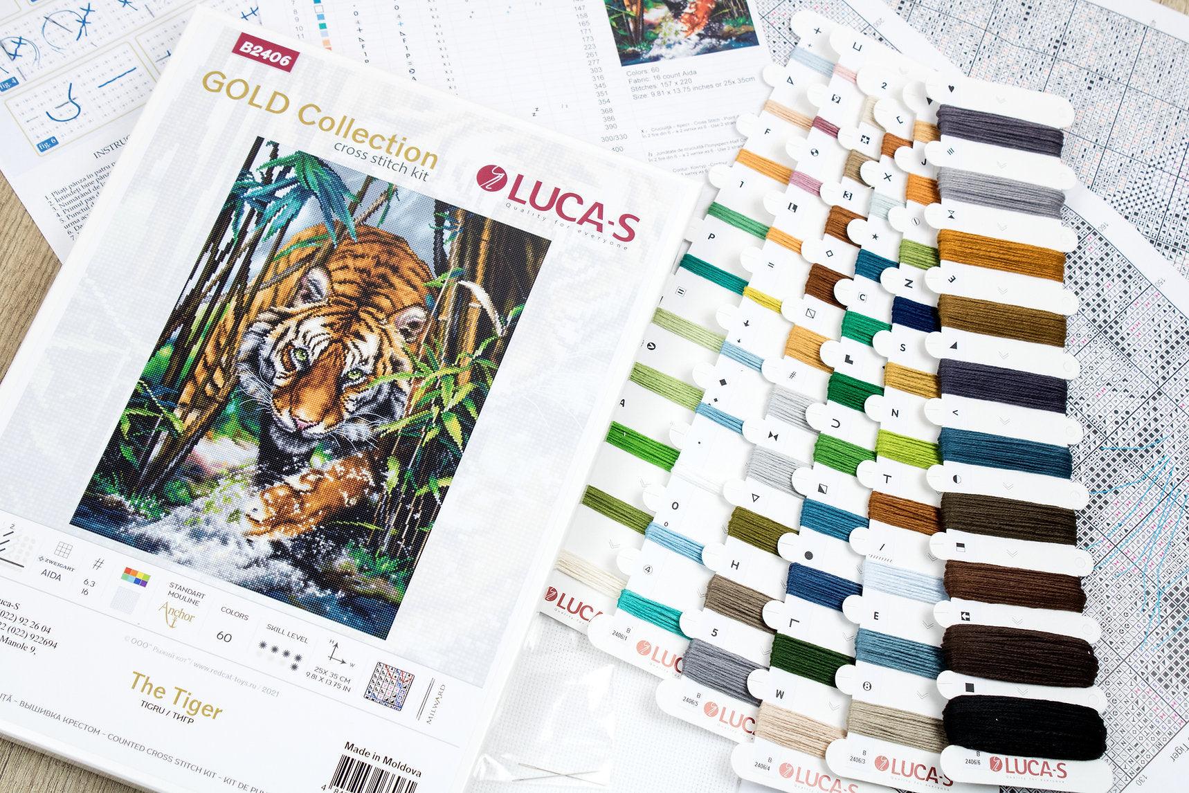 Cross Stitch Kit Luca - S Gold - The Tiger, B2406 - Luca - S Yarns
