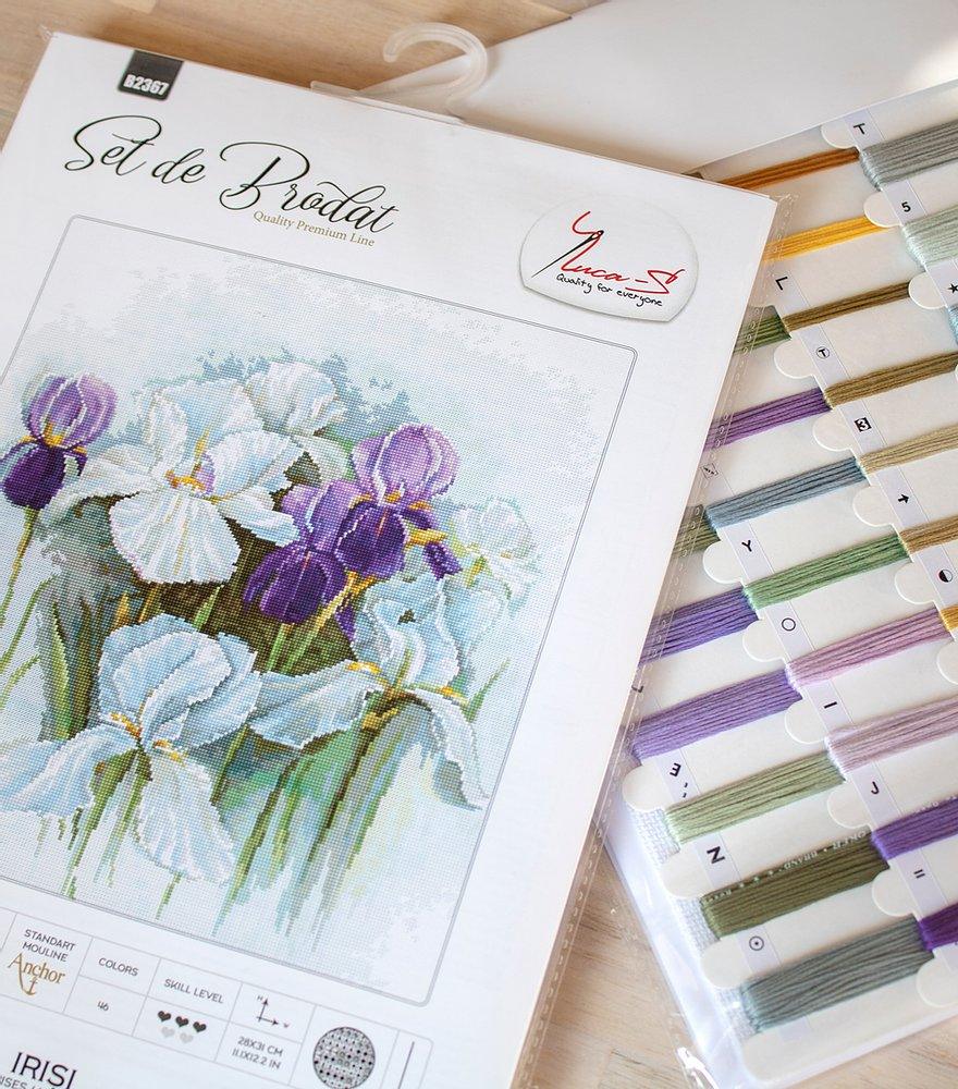 Cross Stitch Kit Luca - S - Irises, B2367 - Luca - S Yarns