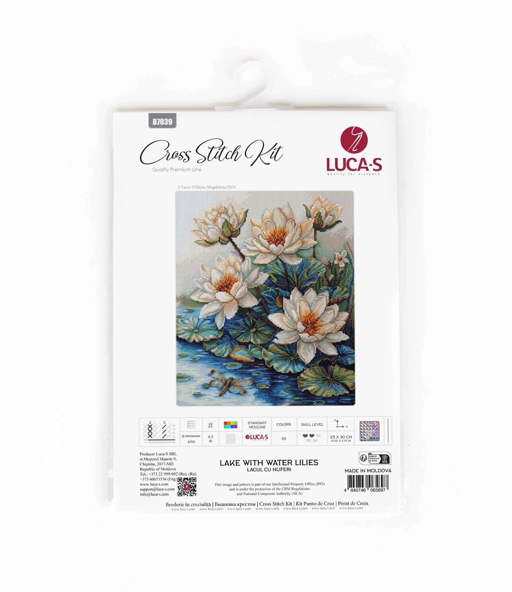 Cross Stitch Kit Luca - S - Lake With Water Lilies, B7039 - Luca - S Yarns