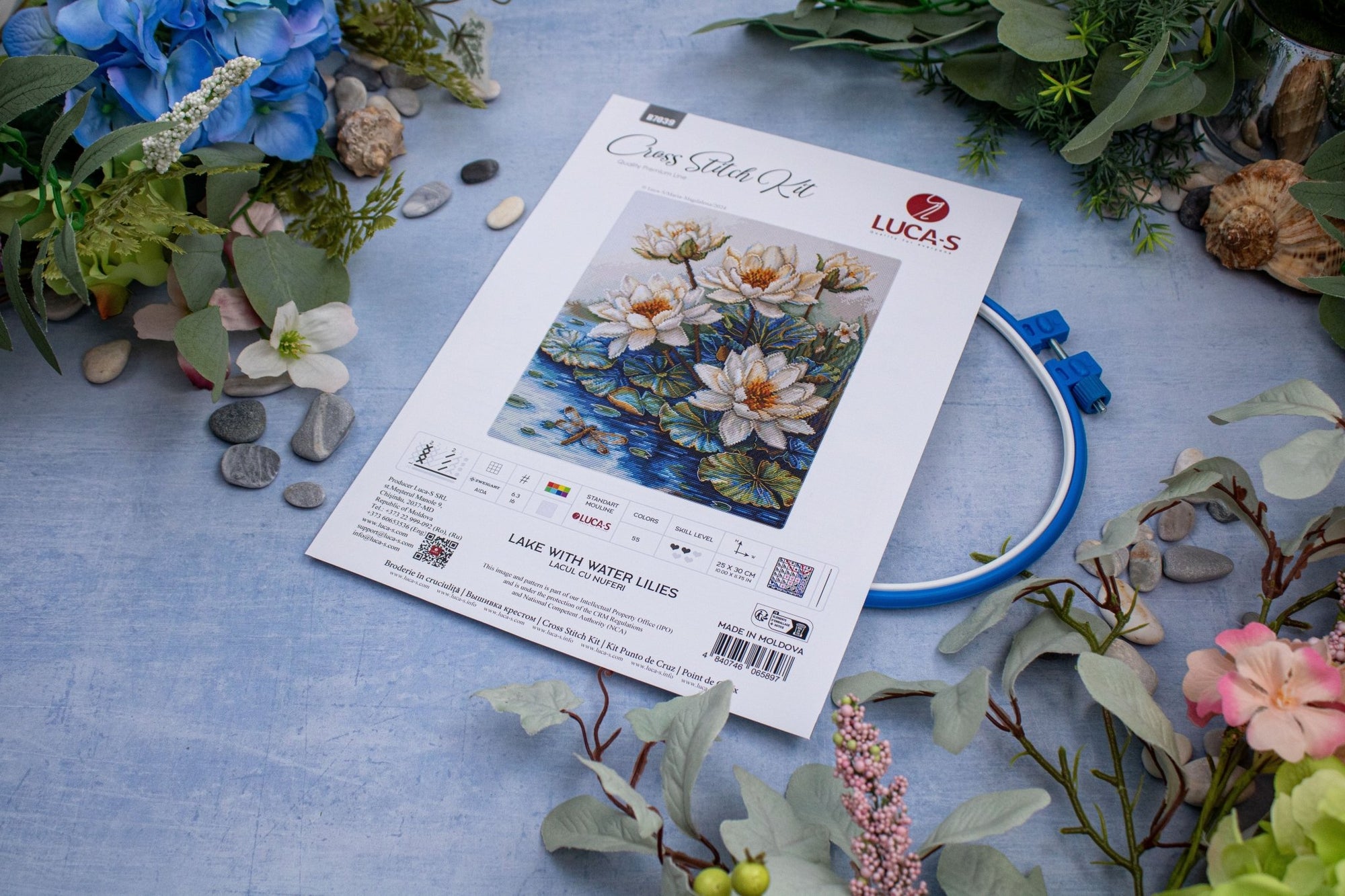 Cross Stitch Kit Luca - S - Lake With Water Lilies, B7039 - Luca - S Yarns