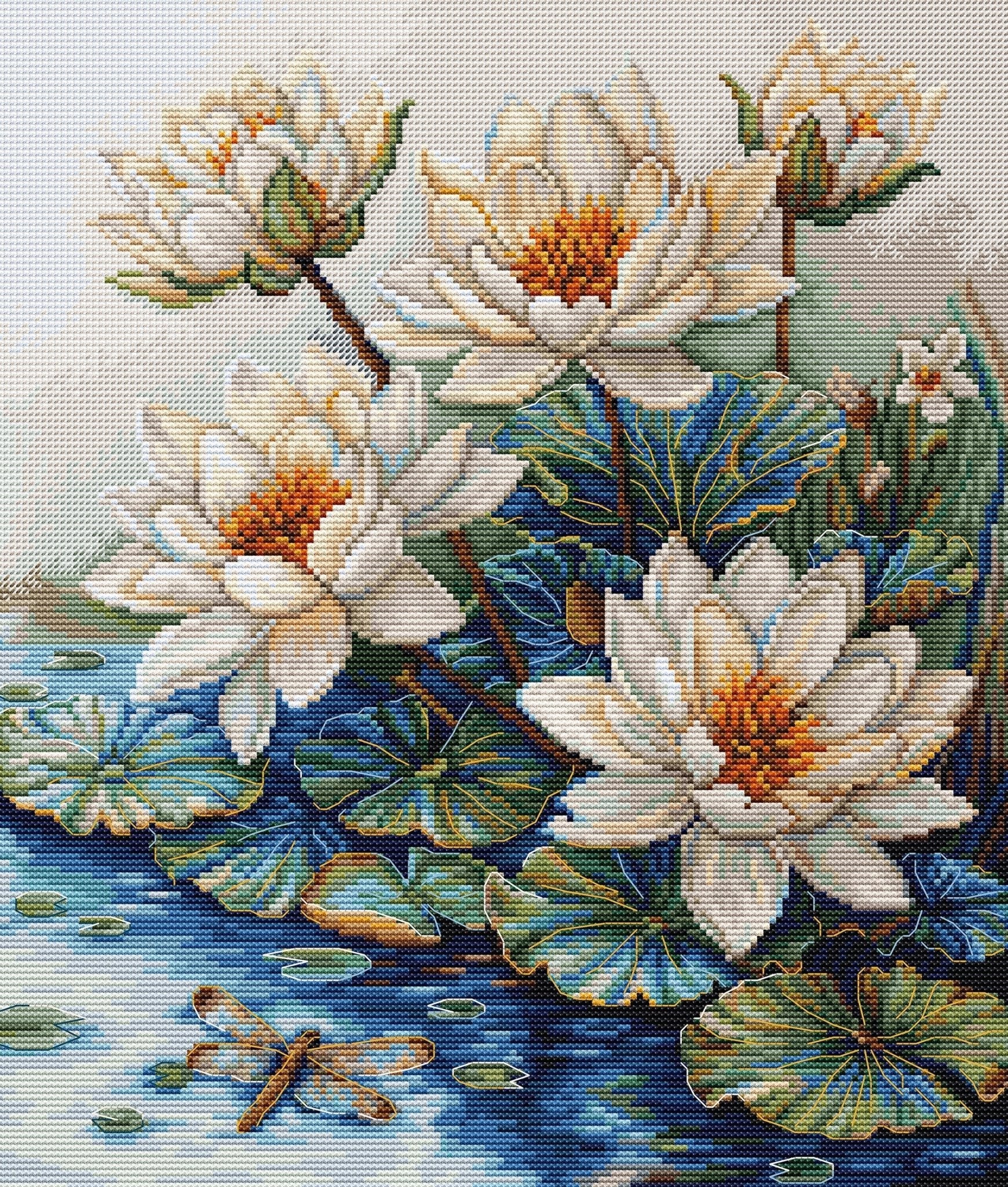 Cross Stitch Kit Luca - S - Lake With Water Lilies, B7039 - Luca - S Yarns