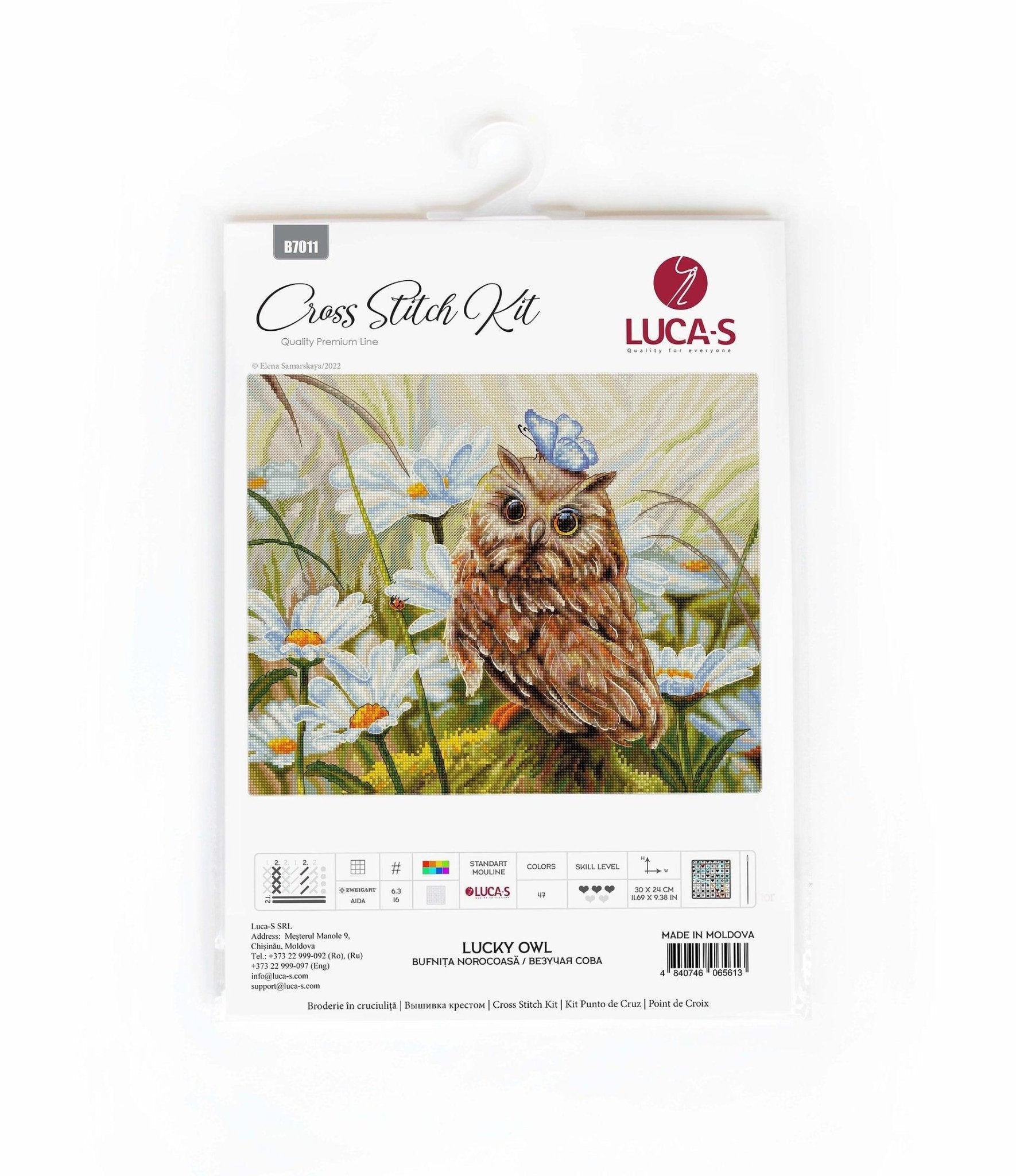 Cross Stitch Kit Luca - S - Lucky Owl, B7011 - Luca - S Yarns