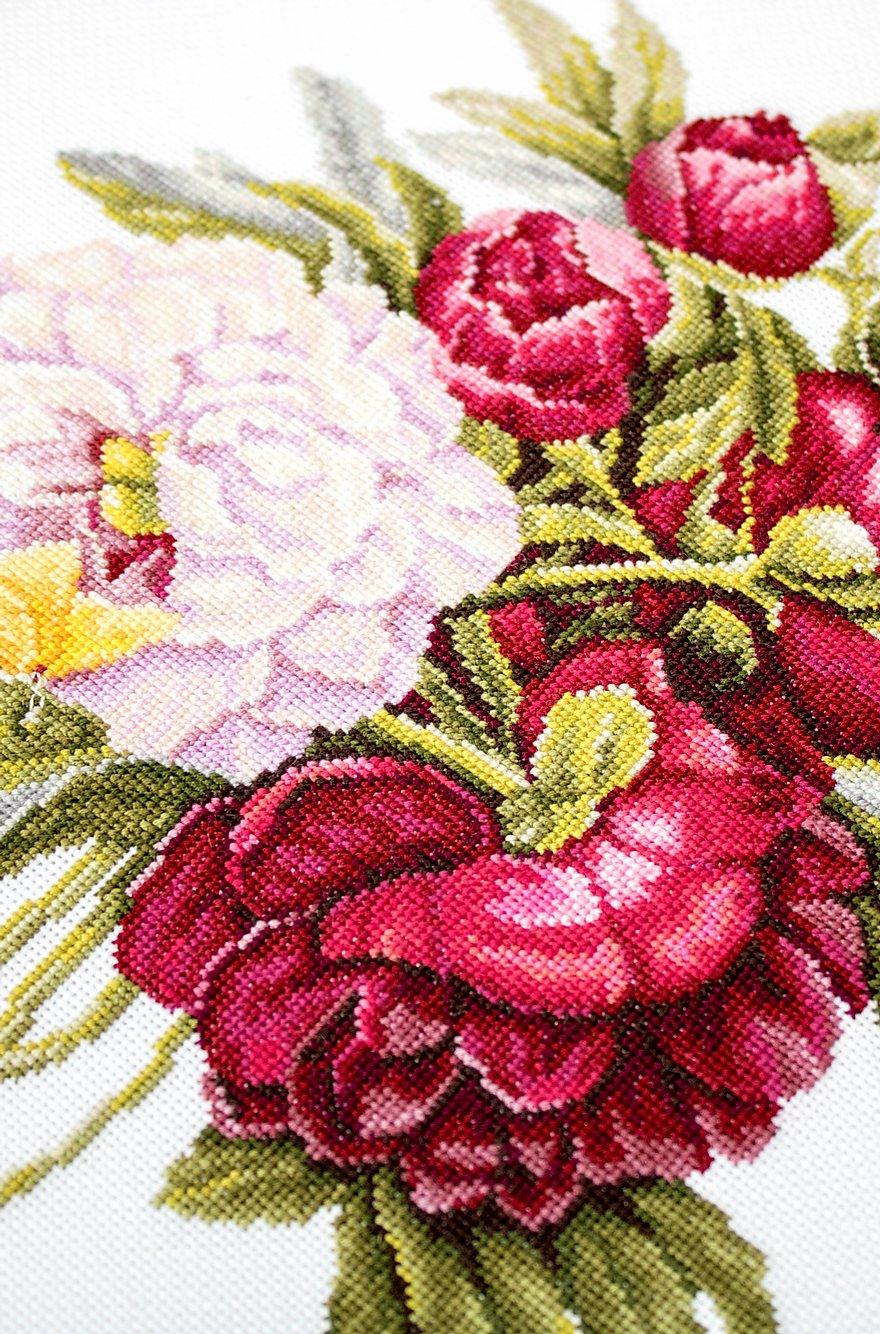 Cross Stitch Kit Luca - S - Peonies Bouquet, B2354 - Luca - S Yarns