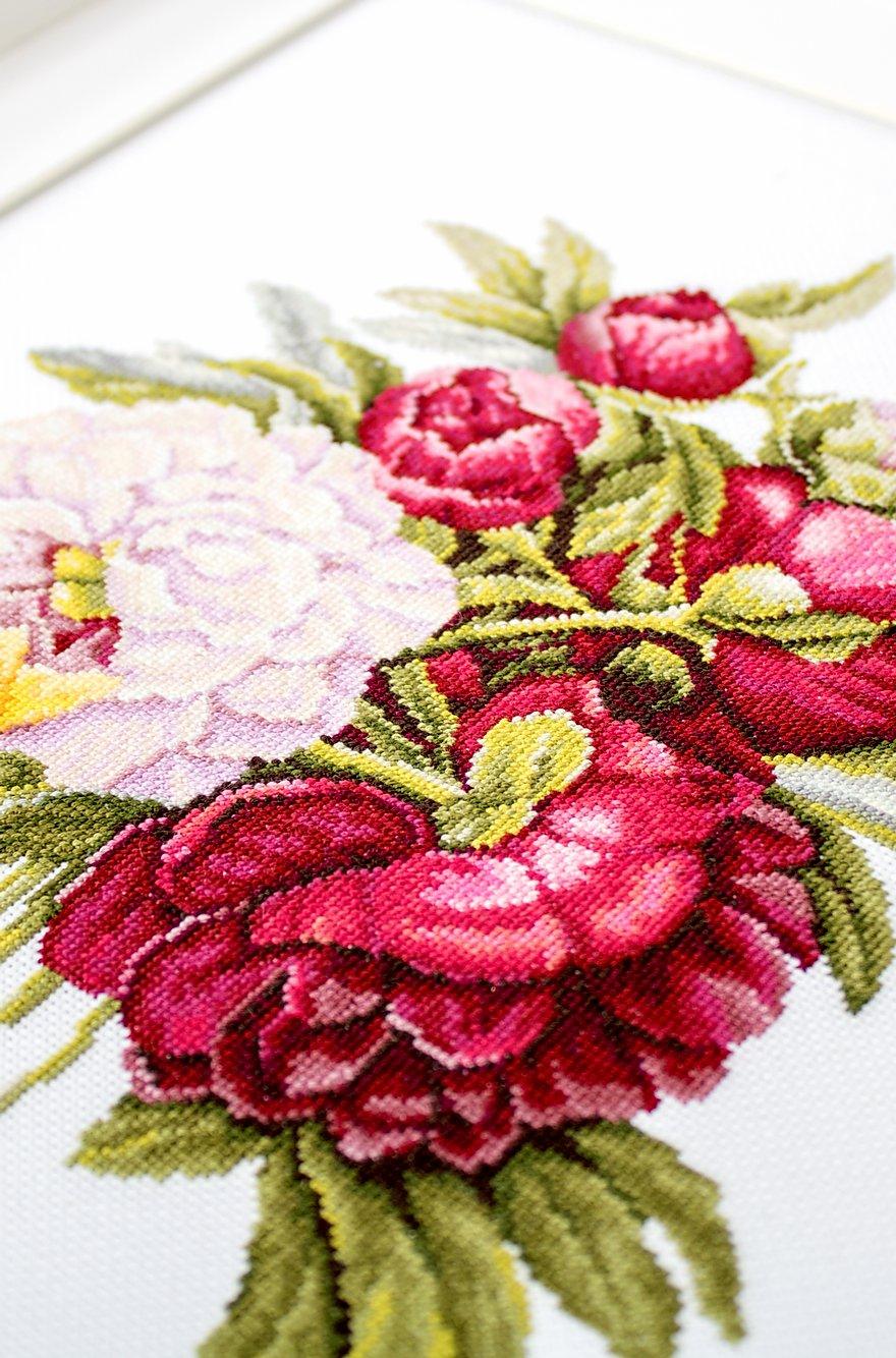 Cross Stitch Kit Luca - S - Peonies Bouquet, B2354 - Luca - S Yarns