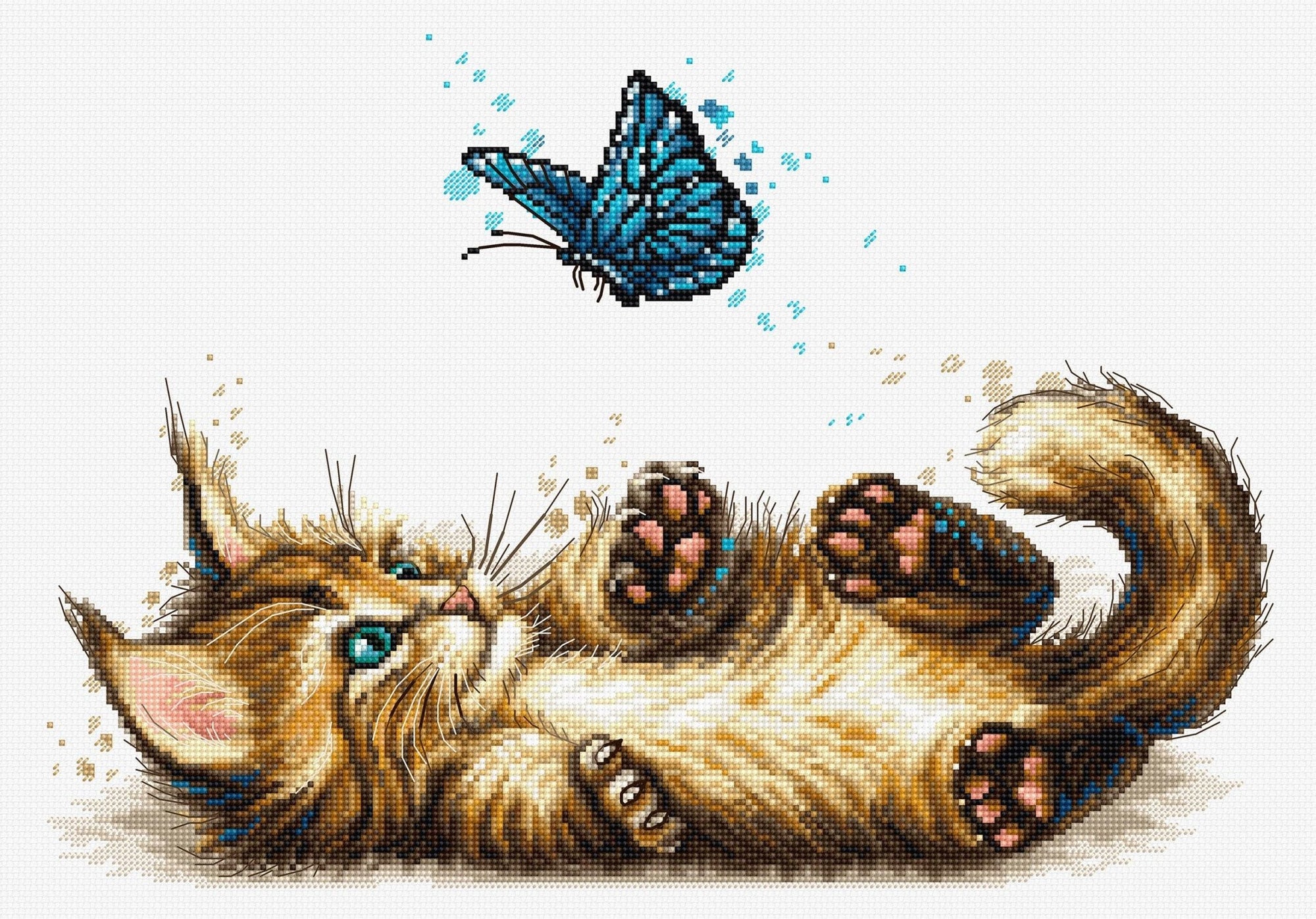 Cross Stitch Kit Luca - S - Playful Kitten, B7013 - Luca - S Yarns