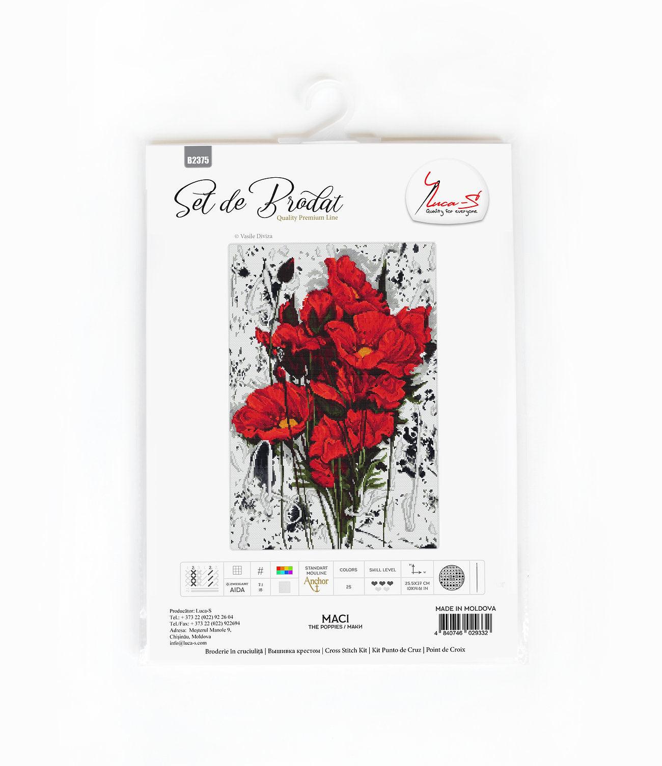 Cross Stitch Kit Luca - S - Popies, B2375 - Luca - S Yarns