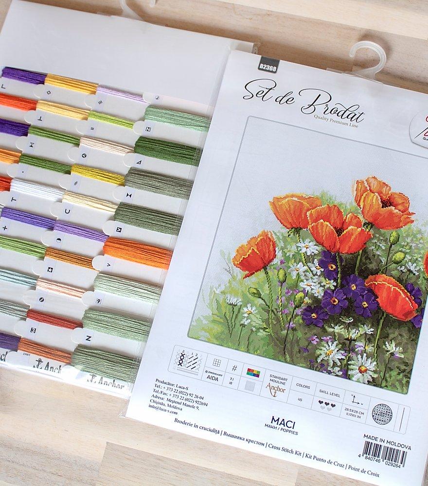 Cross Stitch Kit Luca - S - Poppies B2368 - Luca - S Yarns