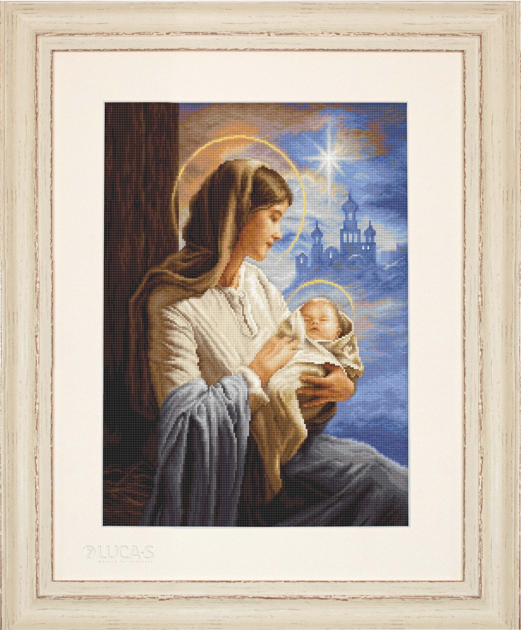 Cross Stitch Kit Luca - S - Saint Mary and The Child, GOLD Collection, B617 - Luca - S Yarns