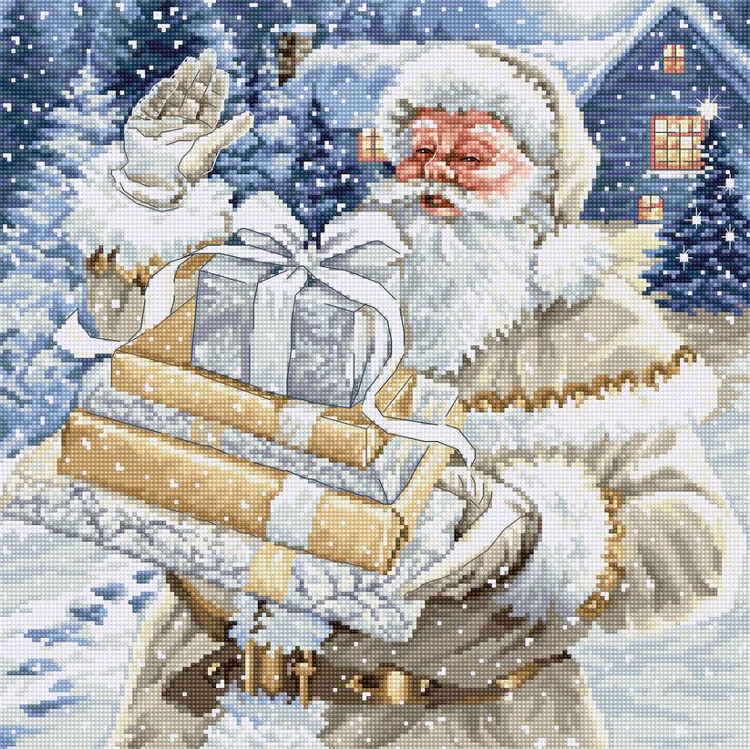 Cross Stitch Kit Luca - S - Santa and Pressies, BU5034 - Luca - S Yarns