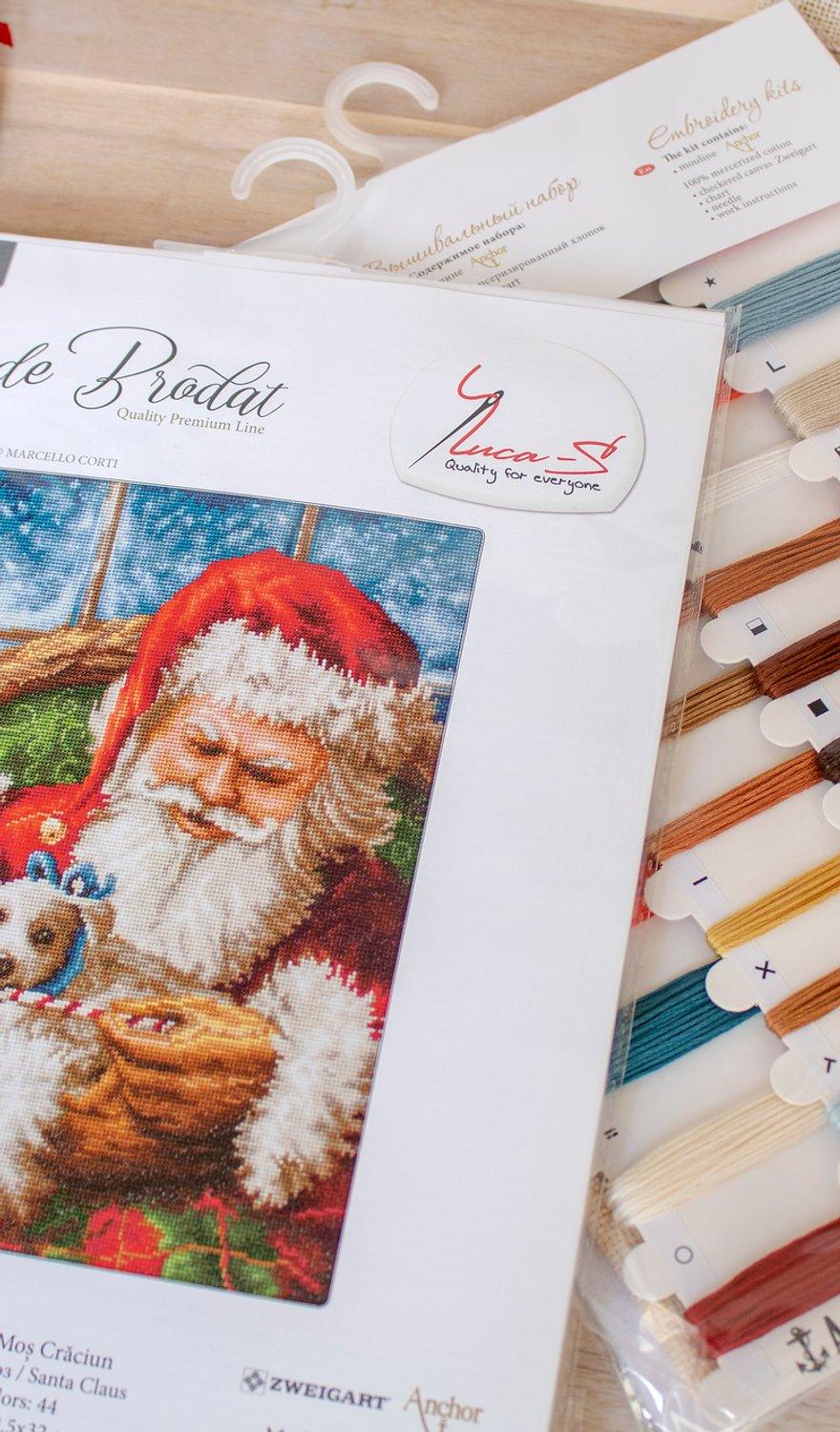 Cross Stitch Kit Luca - S - Santa Claus with a puppy, B561 - Luca - S Yarns