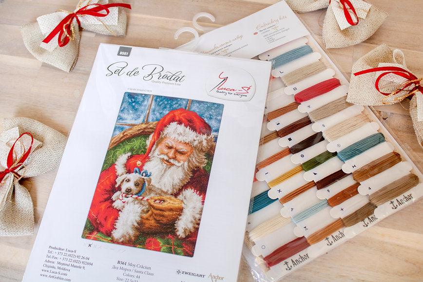 Cross Stitch Kit Luca - S - Santa Claus with a puppy, B561 - Luca - S Yarns