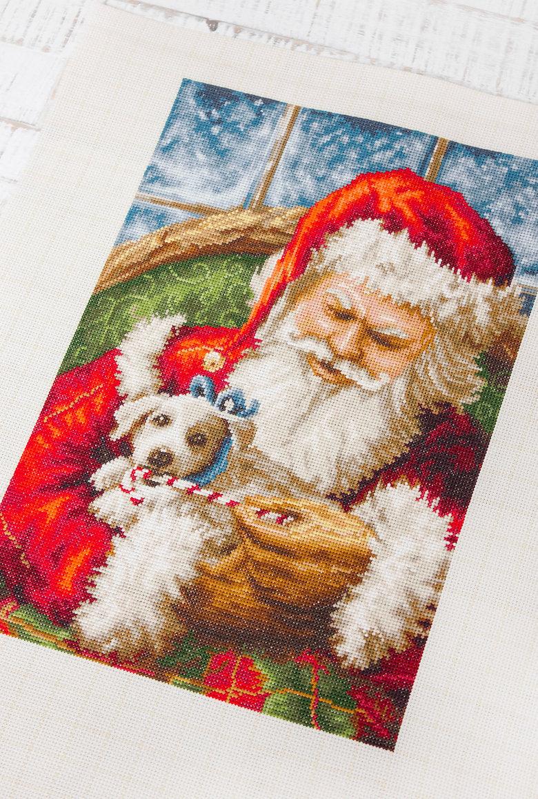 Cross Stitch Kit Luca - S - Santa Claus with a puppy, B561 - Luca - S Yarns