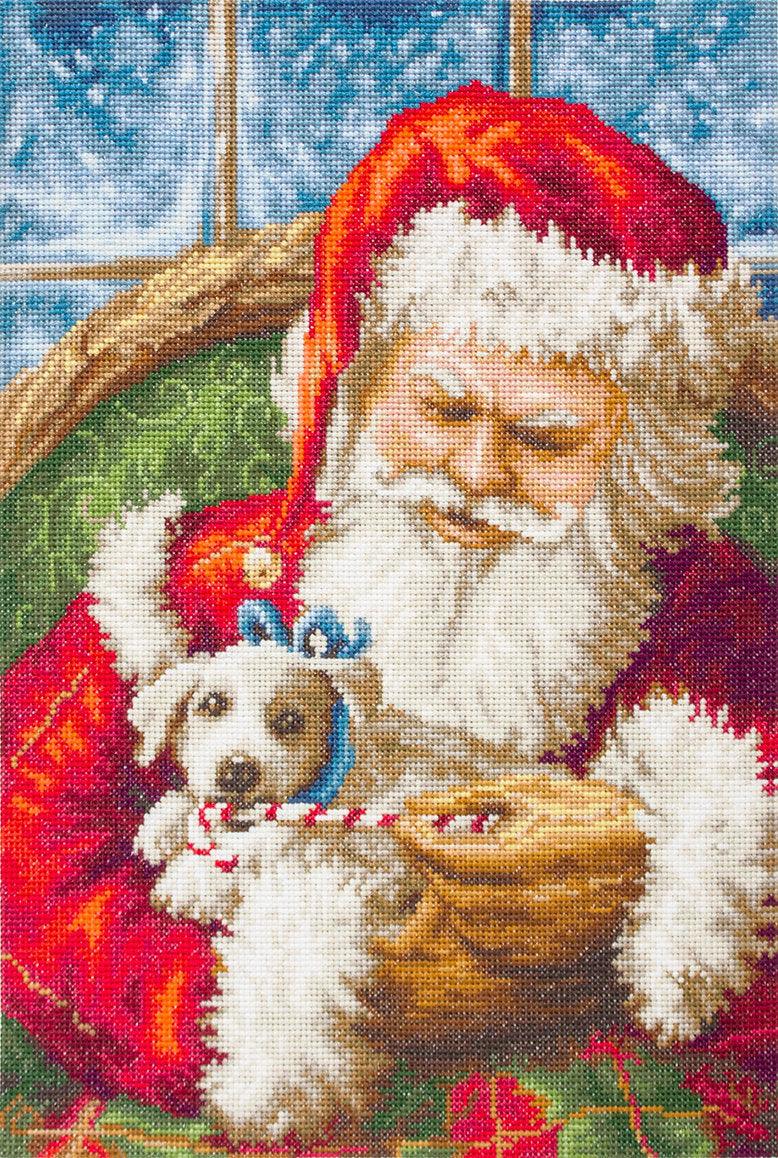 Cross Stitch Kit Luca - S - Santa Claus with a puppy, B561 - Luca - S Yarns