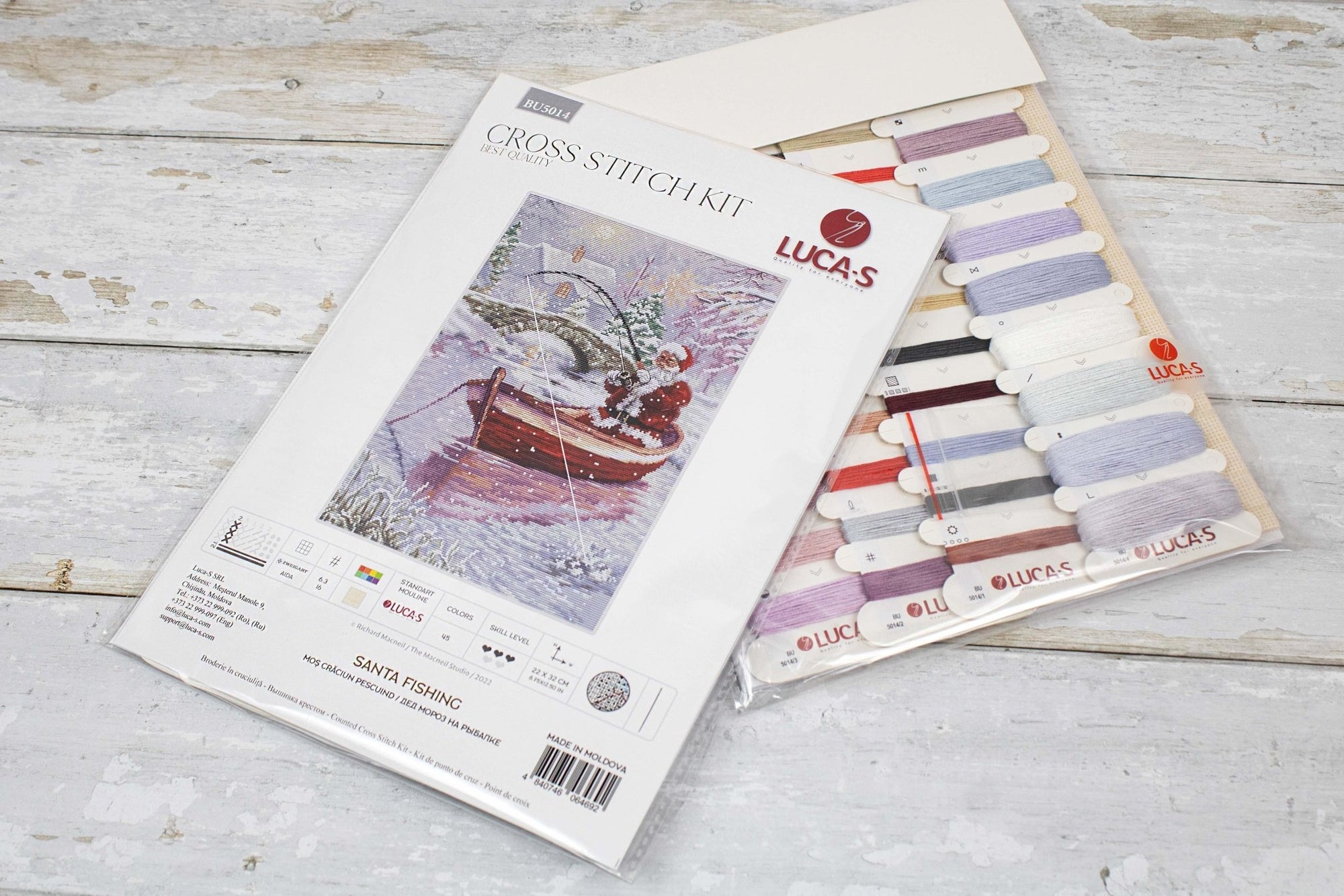 Cross Stitch Kit Luca - S - Santa Fishing, BU5014 - Luca - S Yarns